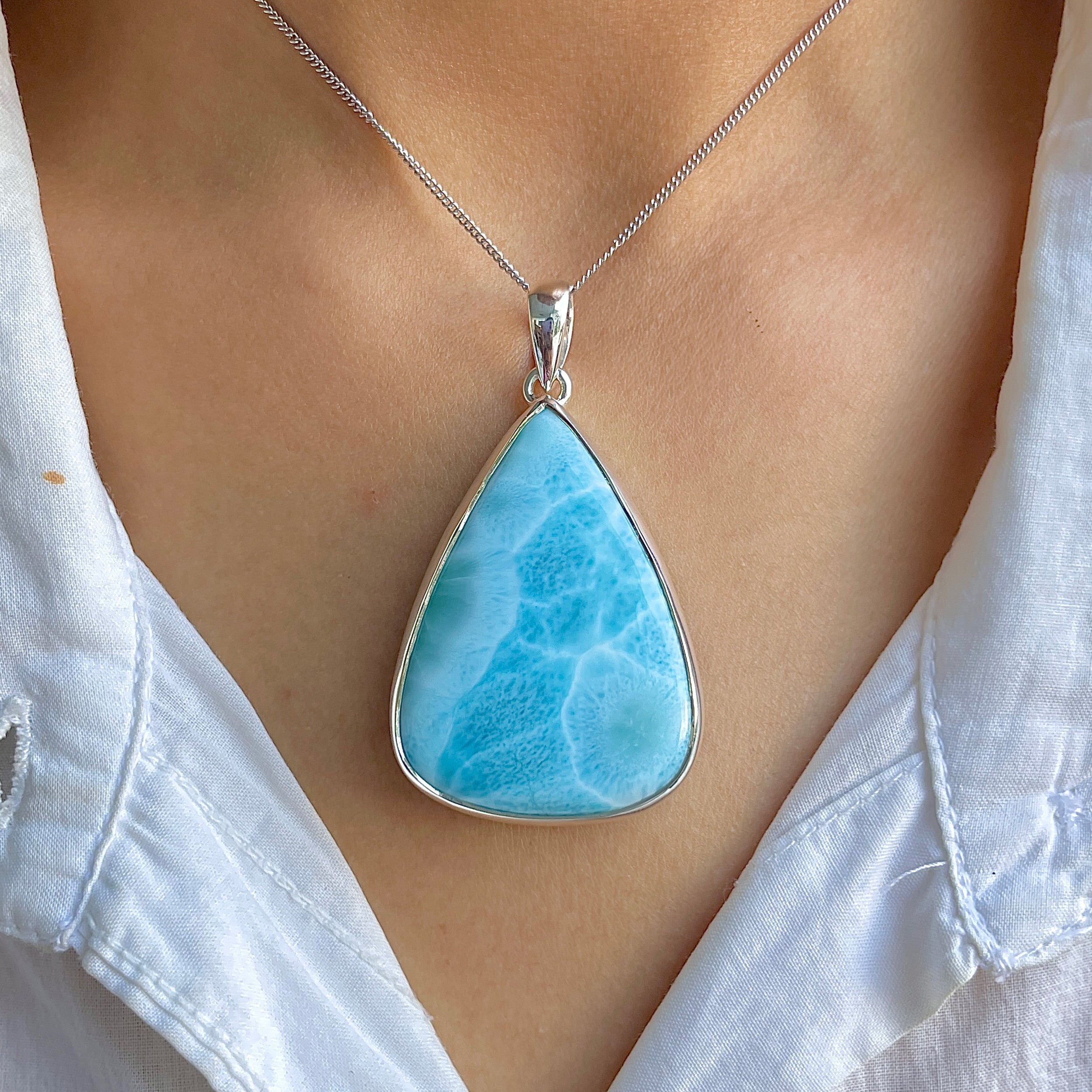 Larimar Pendant-(LAR-P-1599.)