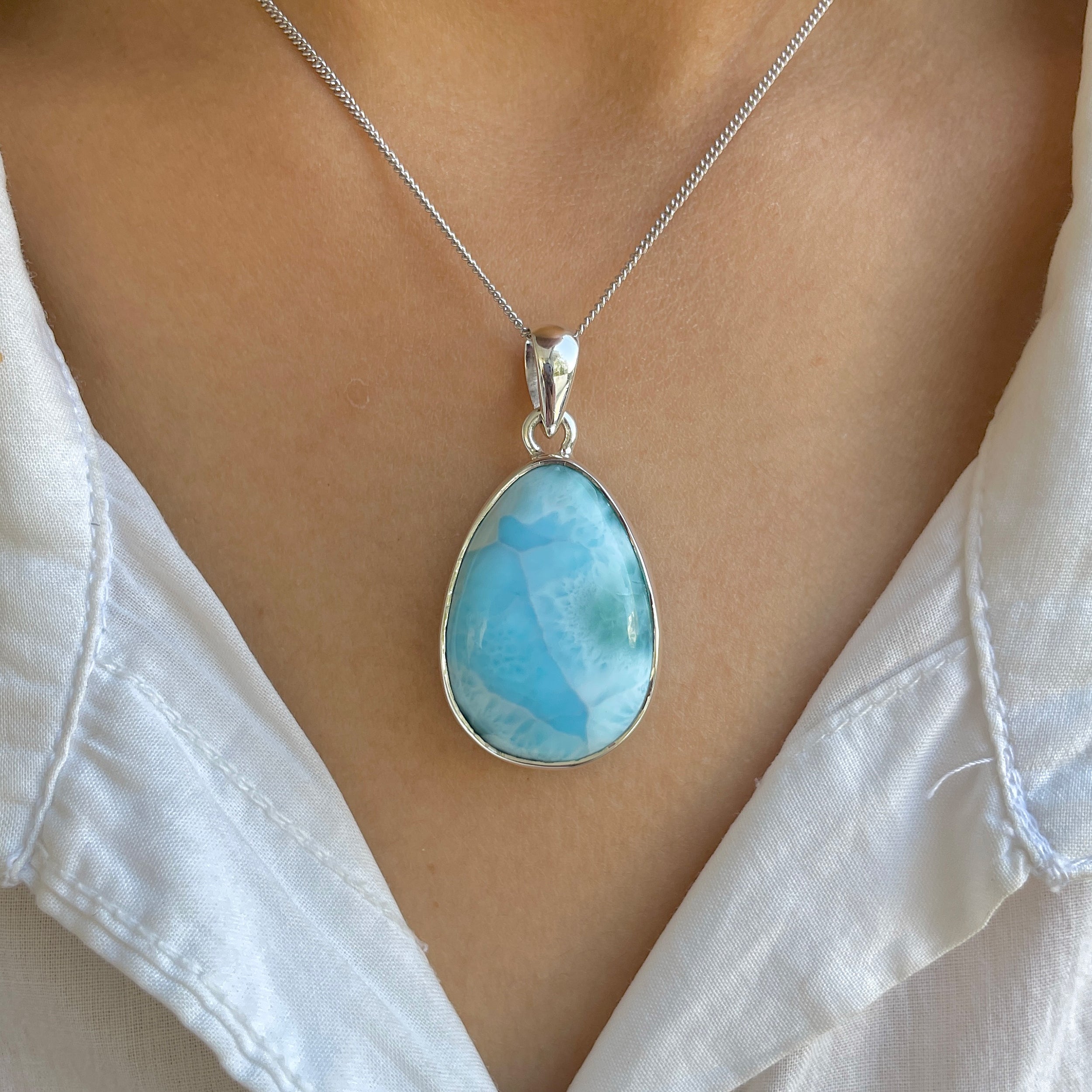 Larimar Pendant-(LAR-P-1609.)