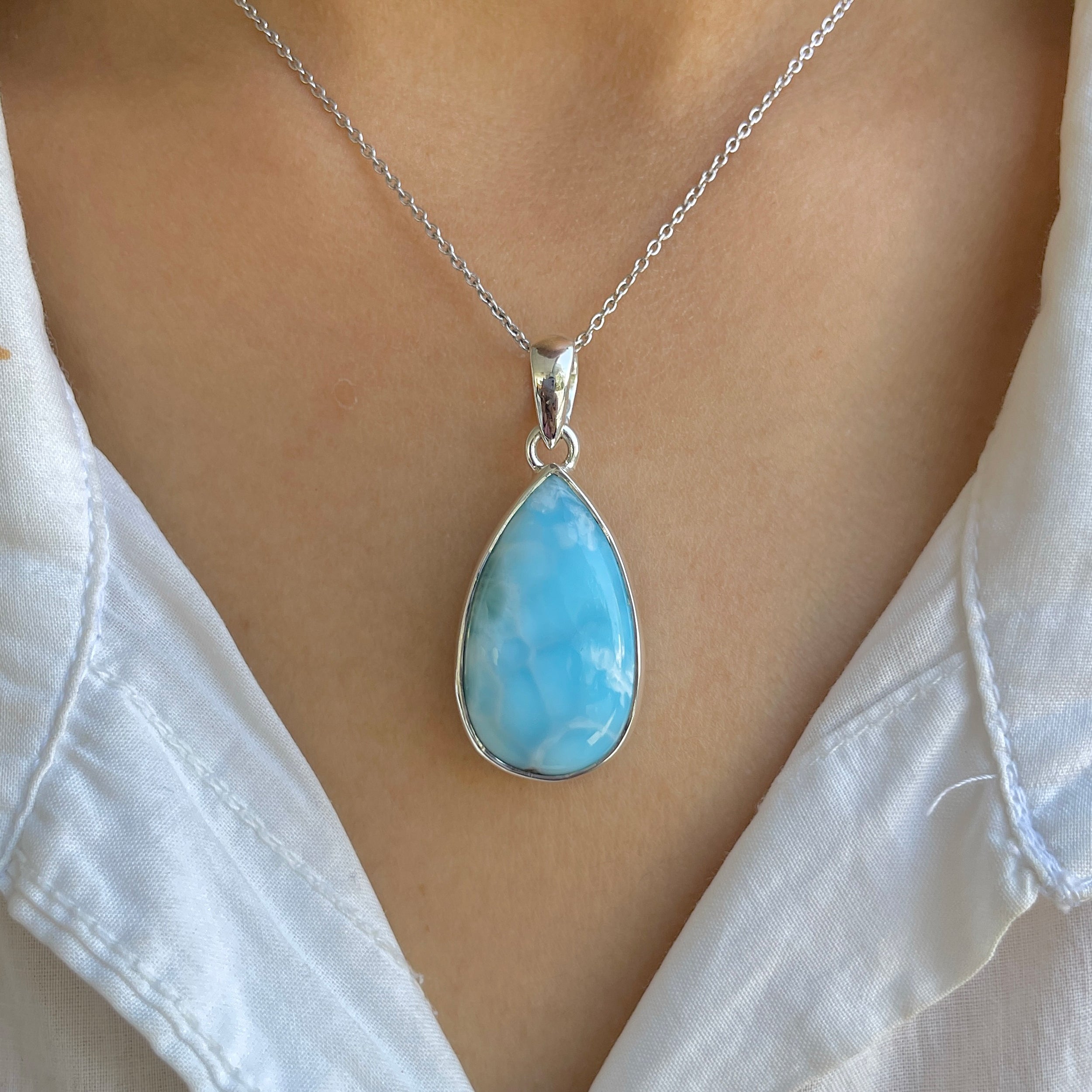 Larimar Pendant-(LAR-P-1623.)