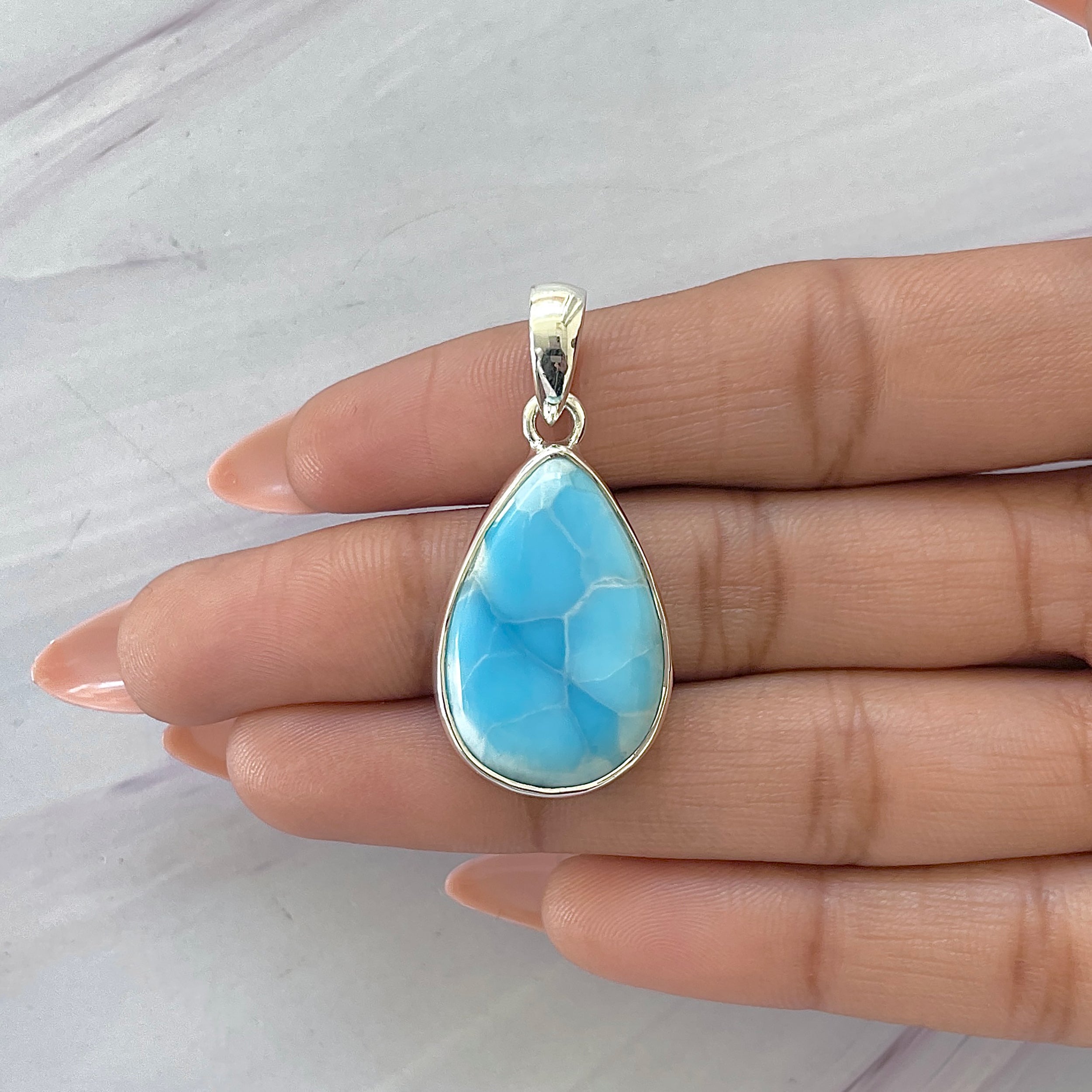 Larimar Pendant-(LAR-P-1628.)
