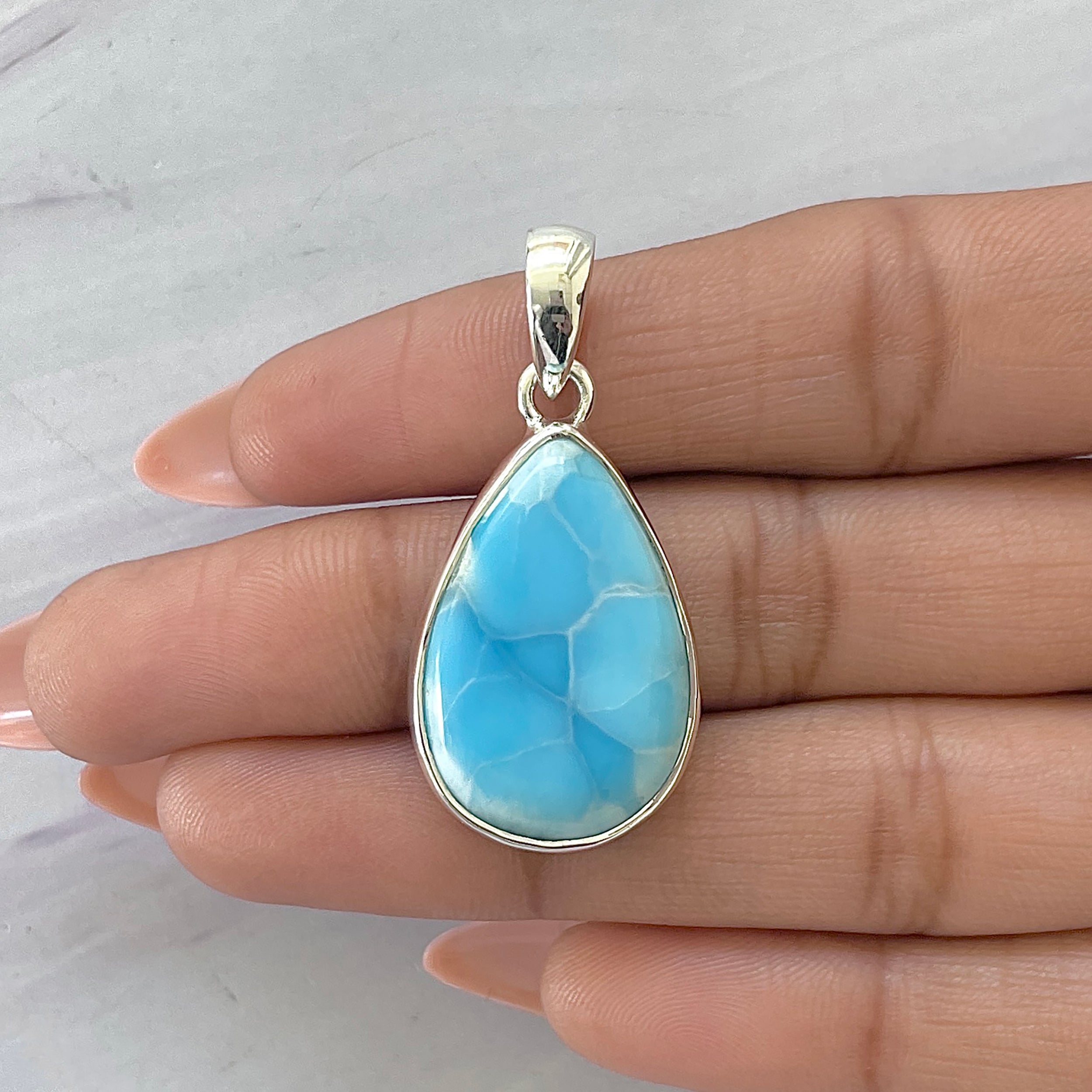 Larimar Pendant-(LAR-P-1628.)