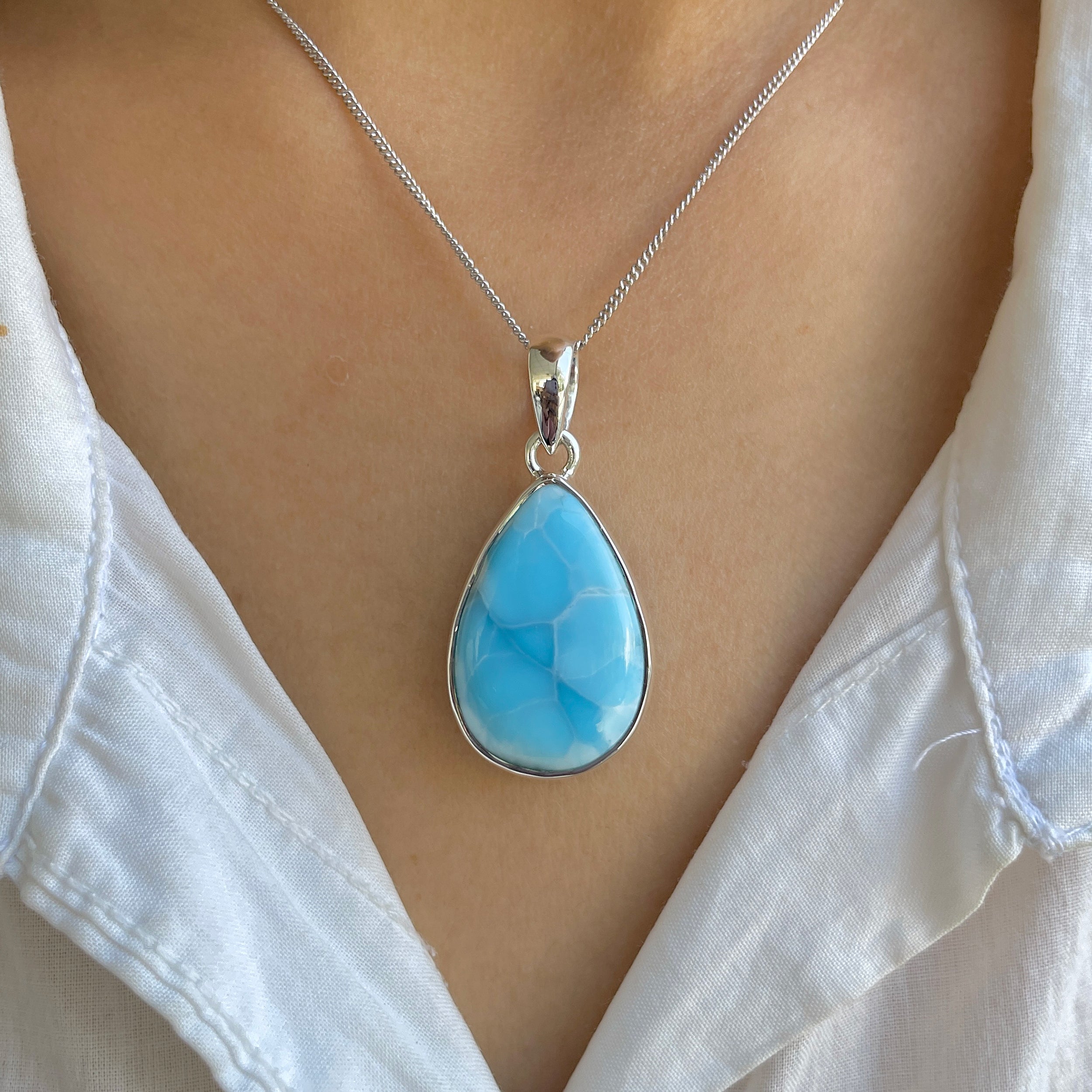 Larimar Pendant-(LAR-P-1628.)