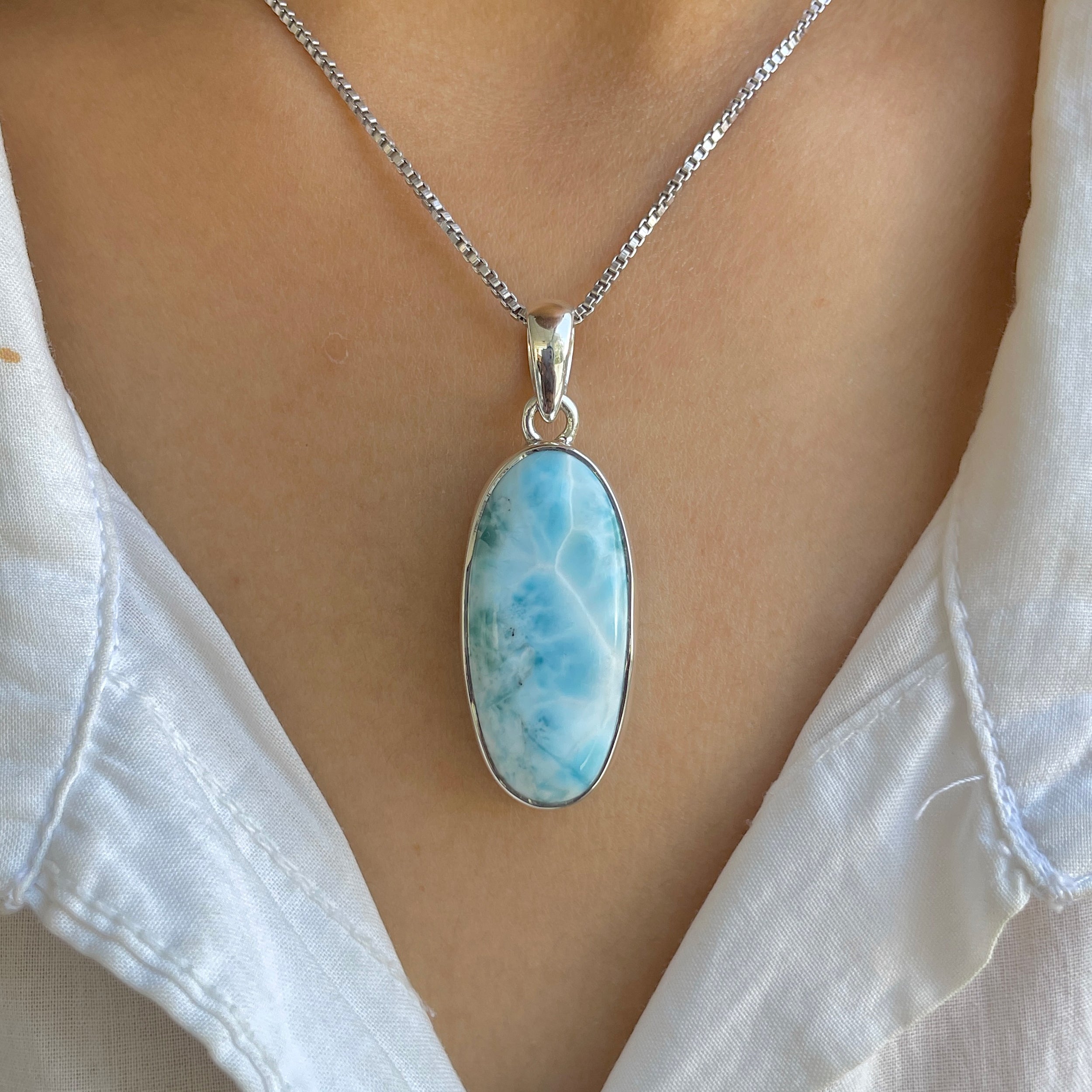 Larimar Pendant-(LAR-P-1629.)