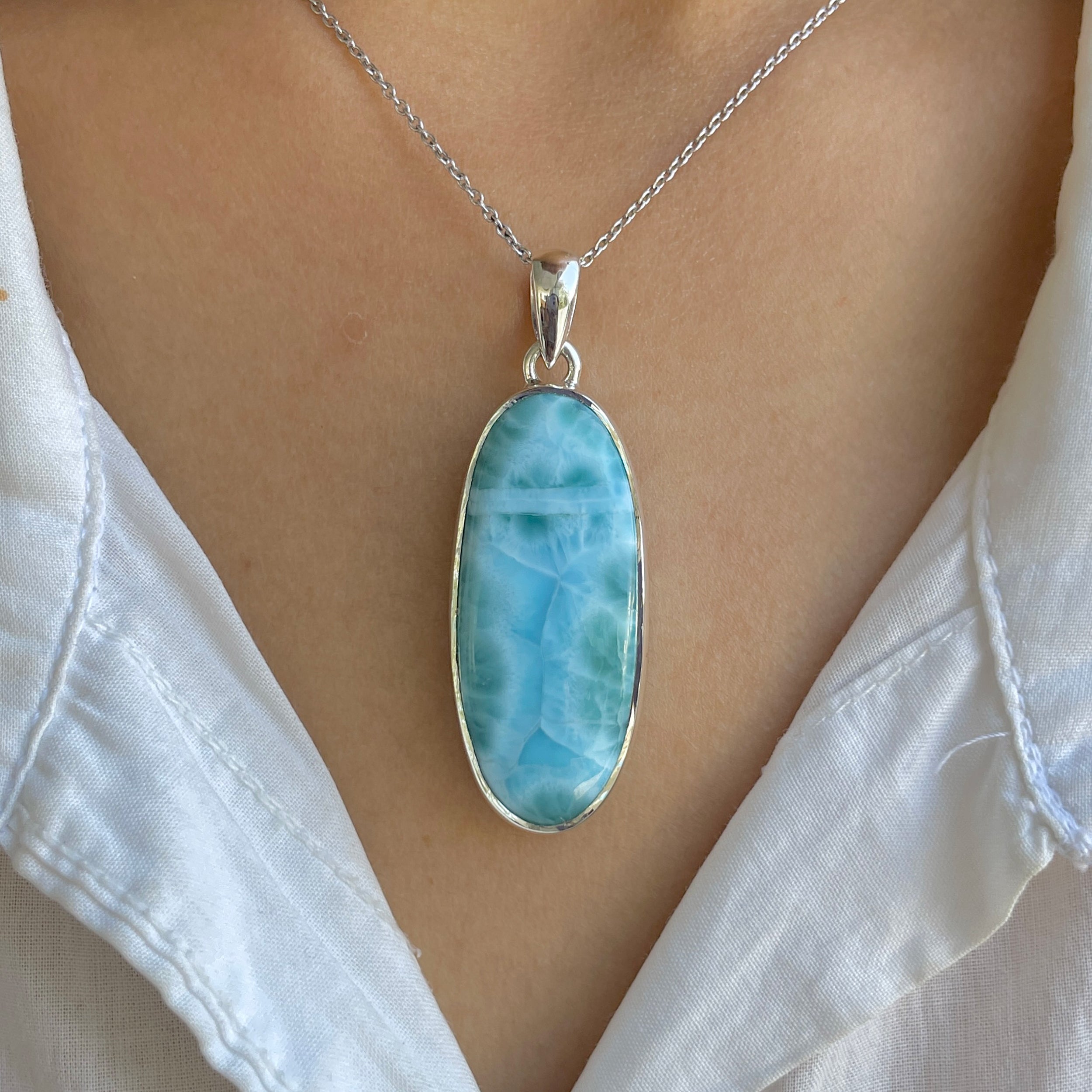 Larimar Pendant-(LAR-P-1633.)