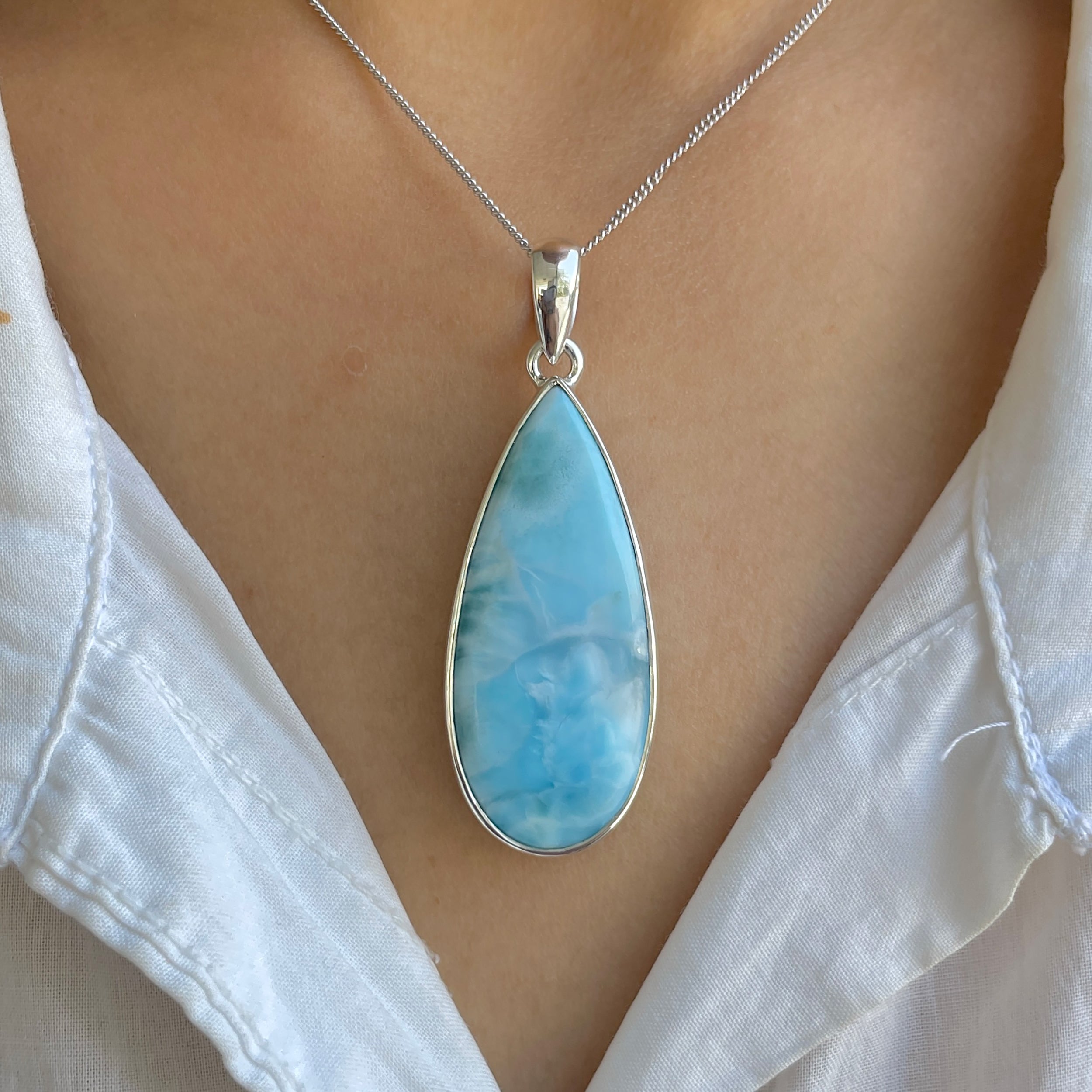 Larimar Pendant-(LAR-P-1634.)