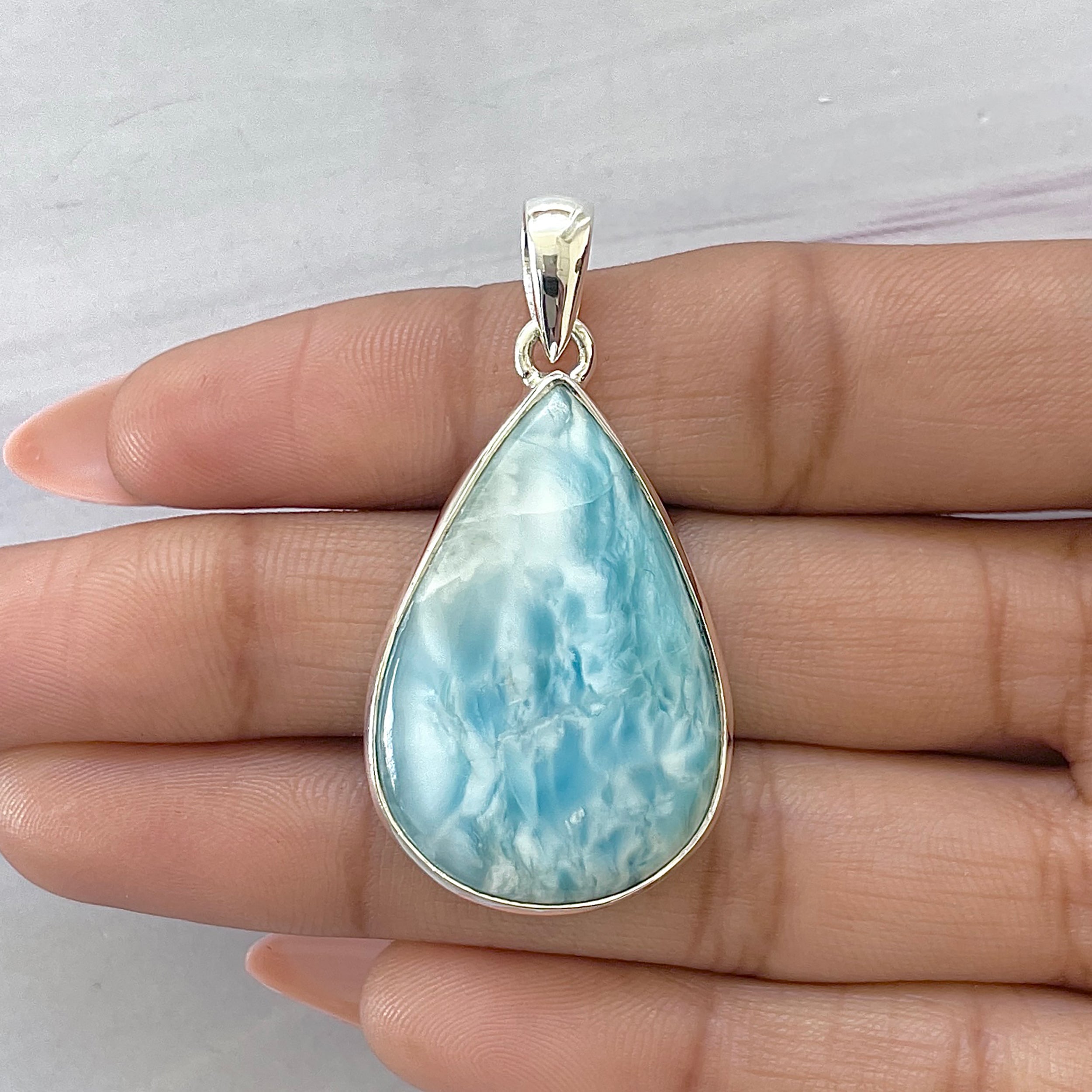 Larimar Pendant-(LAR-P-1637.)