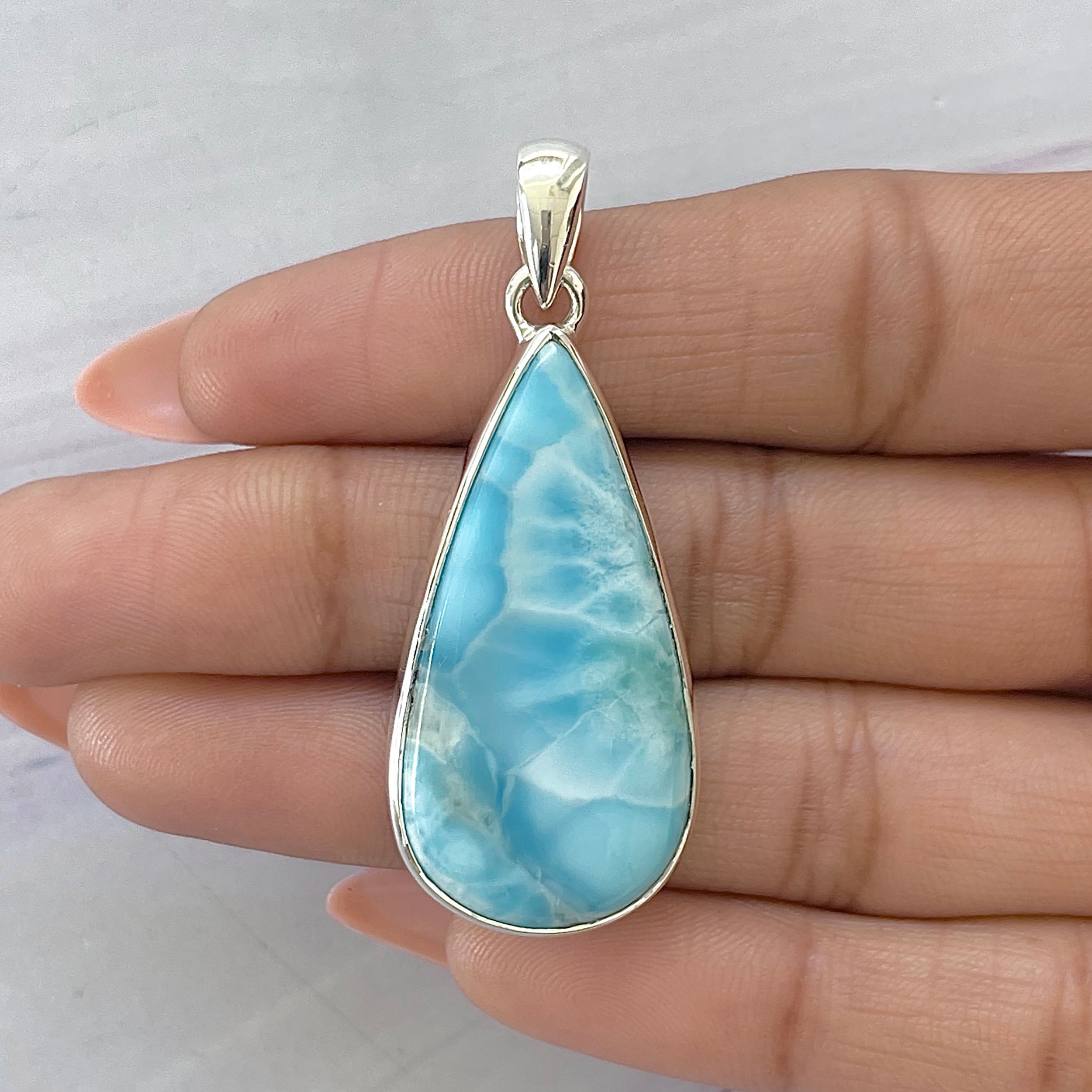 Larimar Pendant-(LAR-P-1640.)