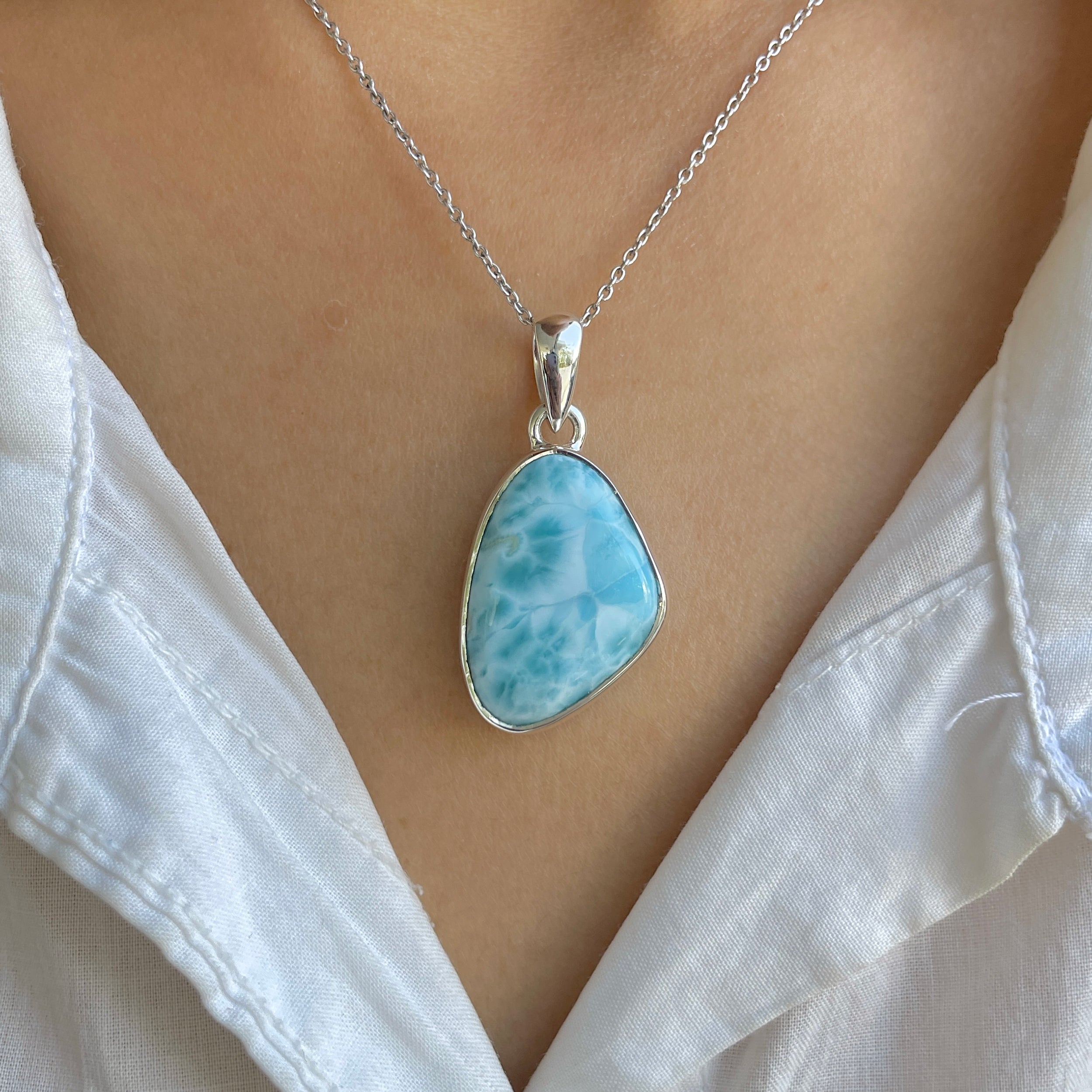 Larimar Pendant-(LAR-P-1651.)
