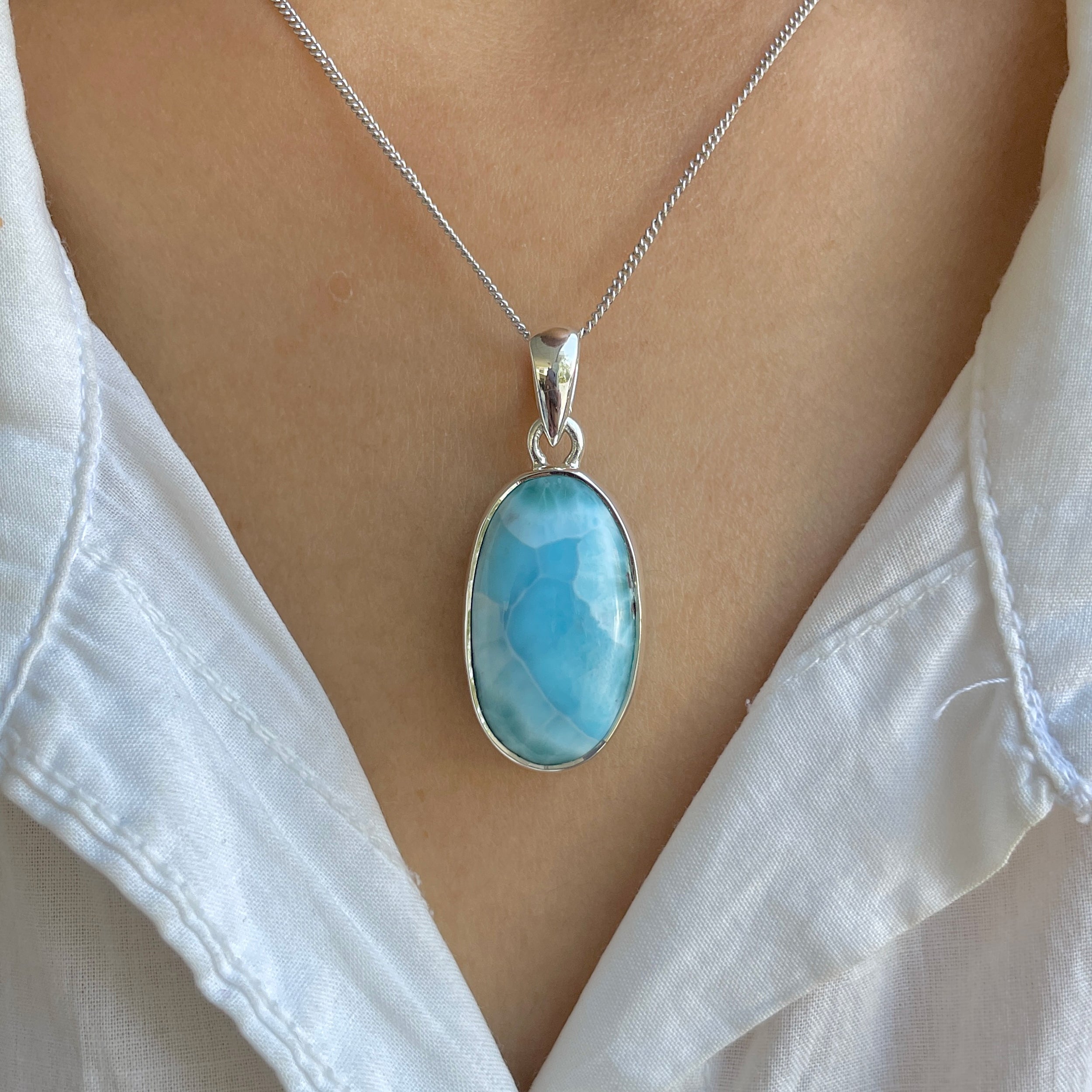 Larimar Pendant-(LAR-P-1654.)