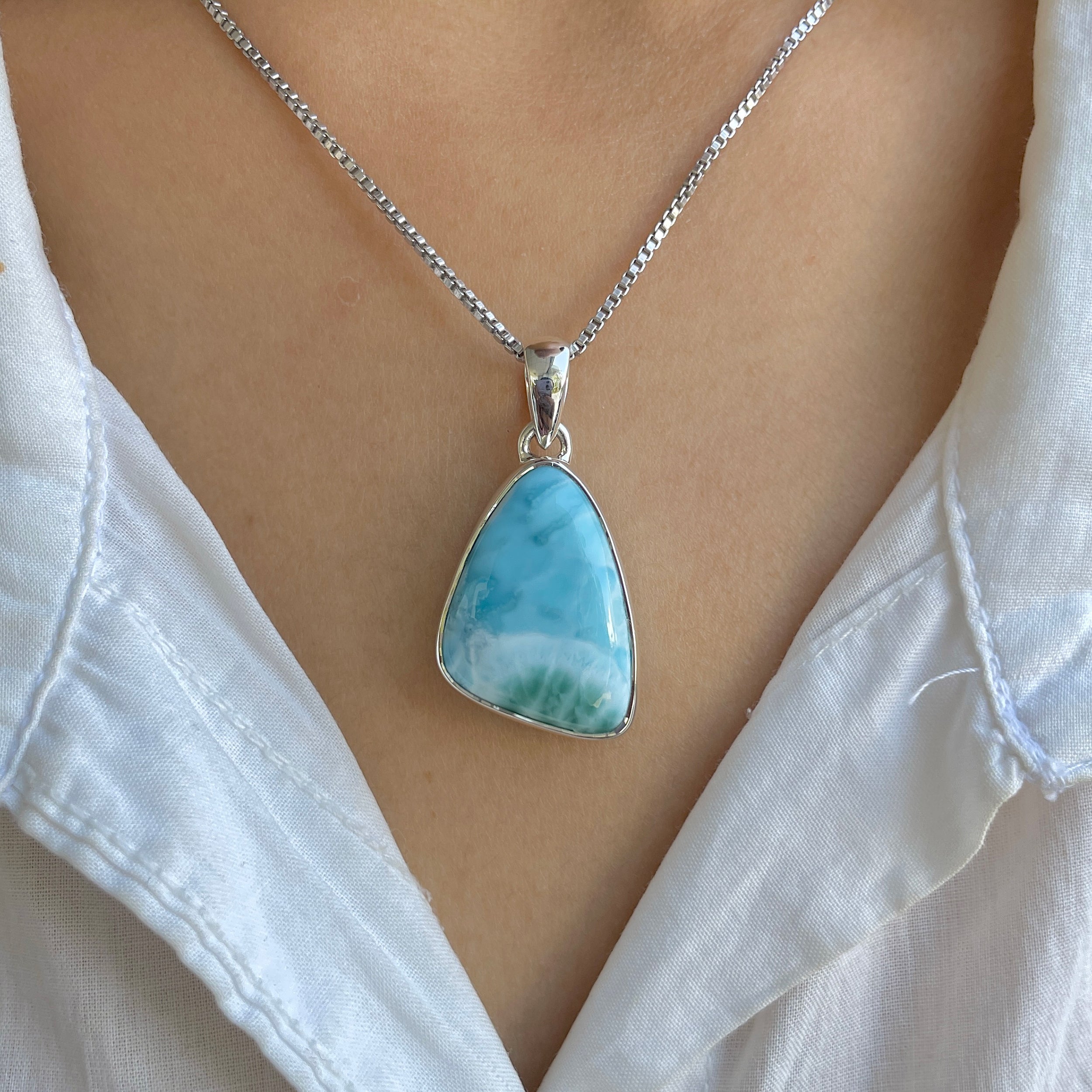 Larimar Pendant-(LAR-P-1661.)