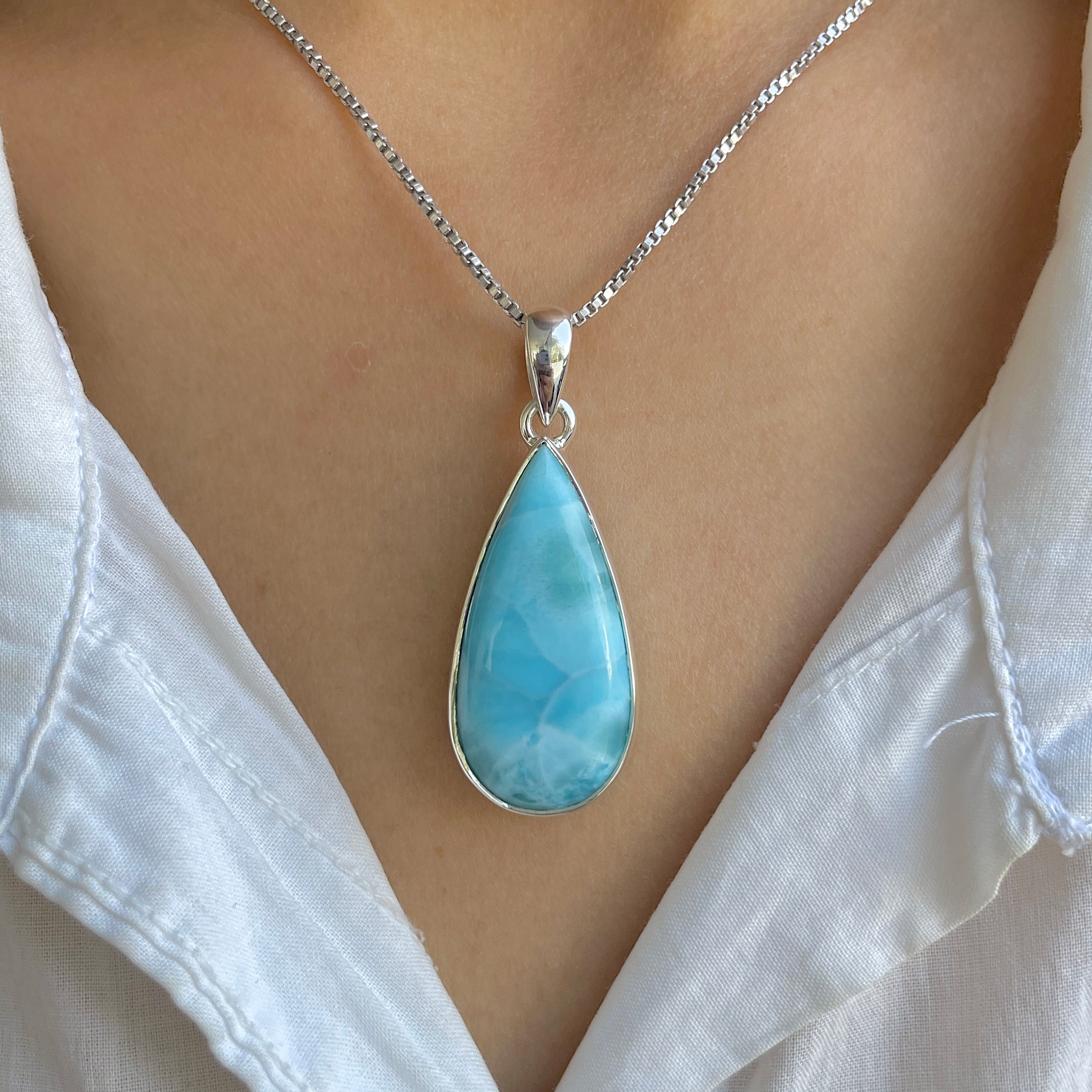 Larimar Pendant-(LAR-P-1663.)