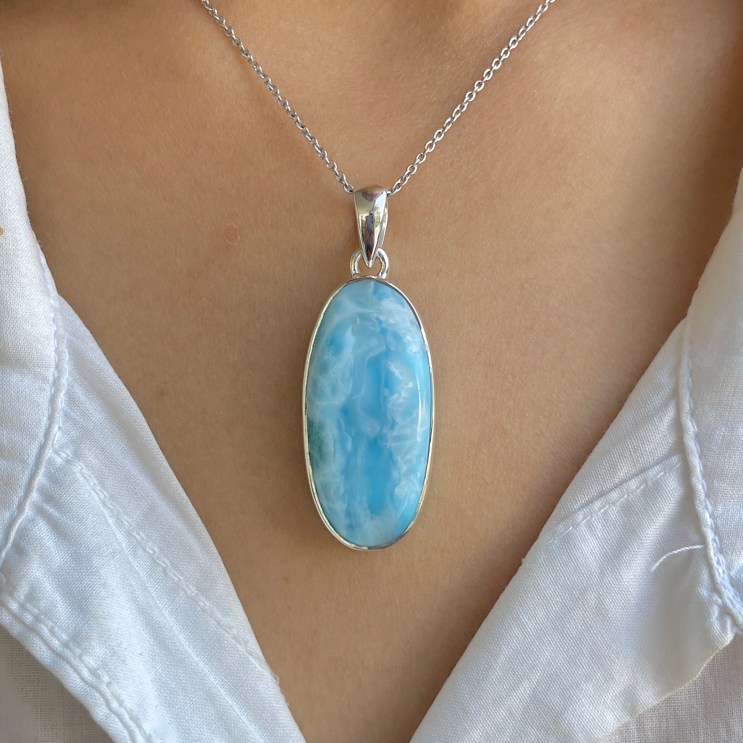 Larimar Pendant-(LAR-P-1664.)