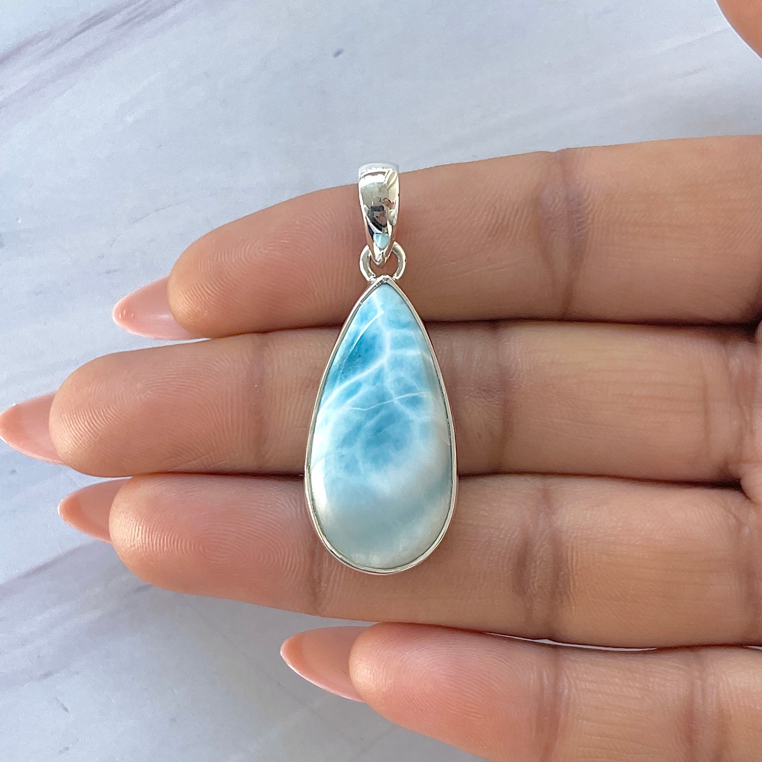 Larimar Pendant-(LAR-P-1665.)