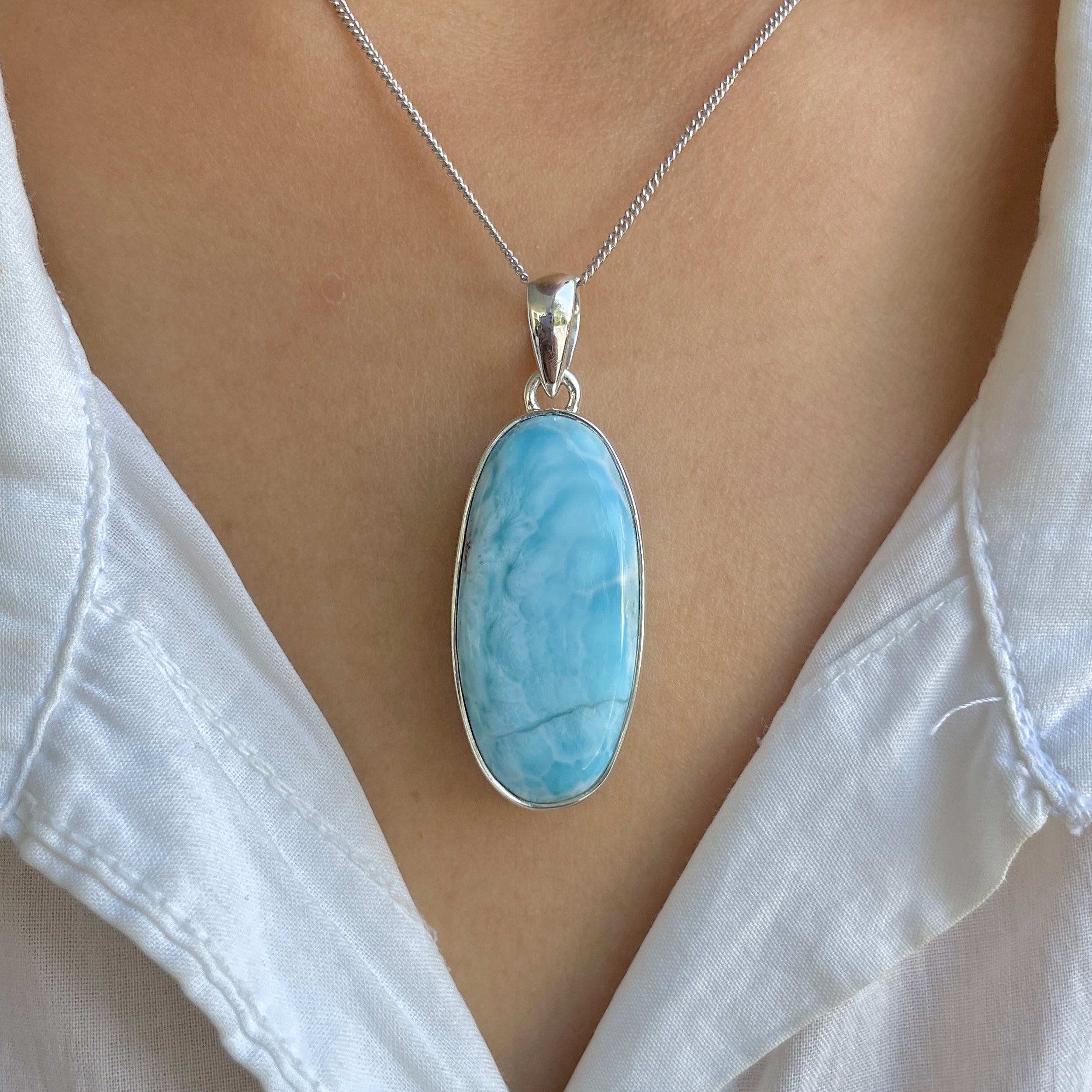 Larimar Pendant-(LAR-P-1669.)