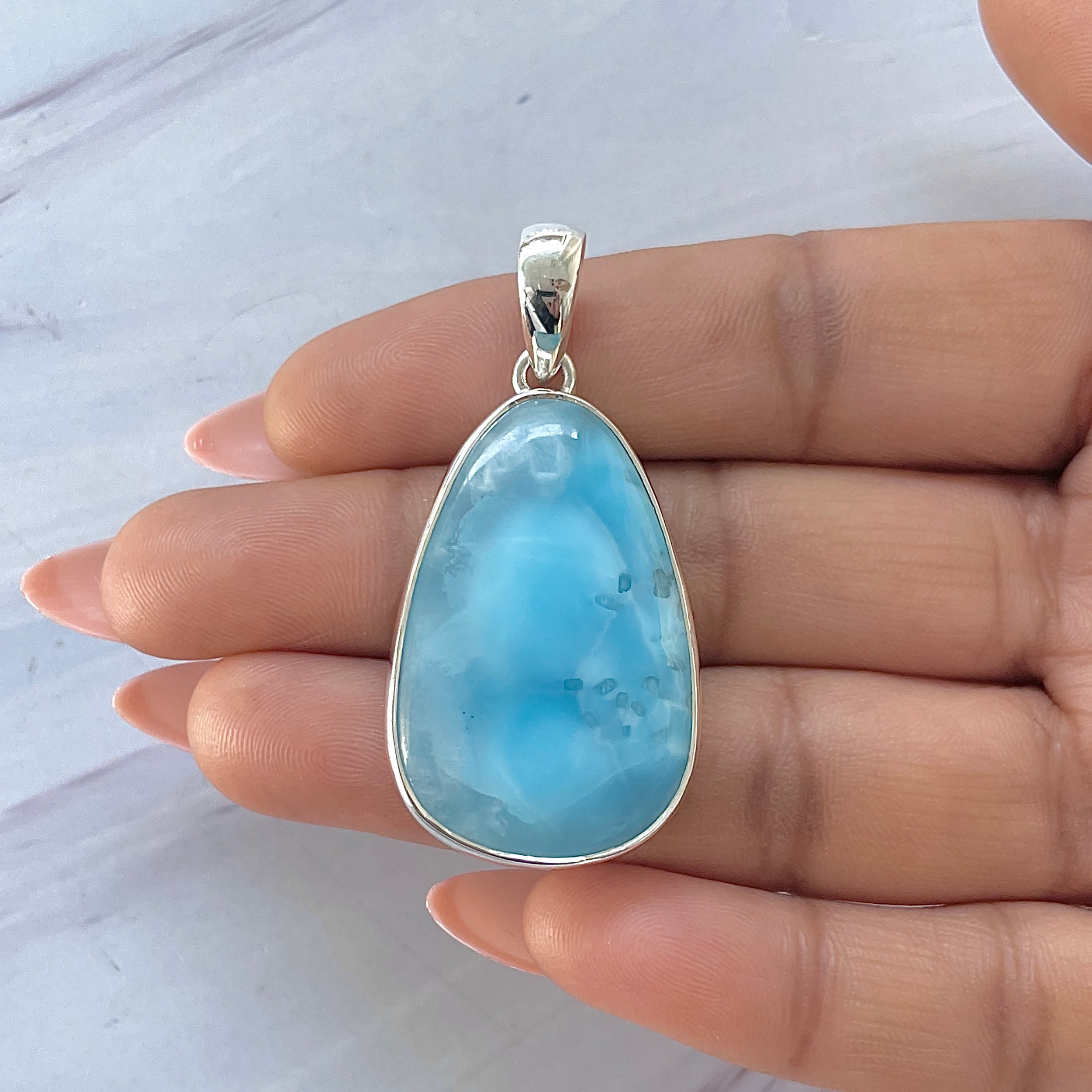 Larimar Pendant-(LAR-P-1673.)