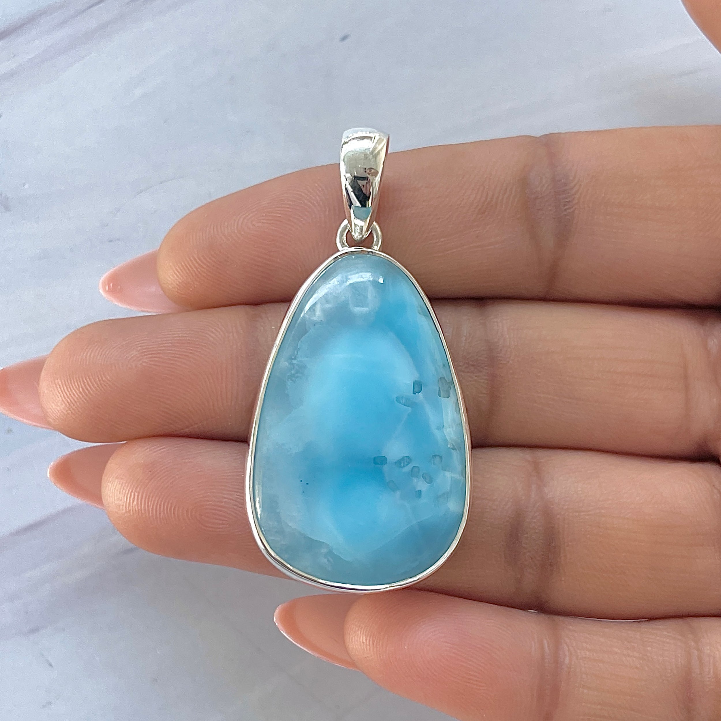 Larimar Pendant-(LAR-P-1673.)