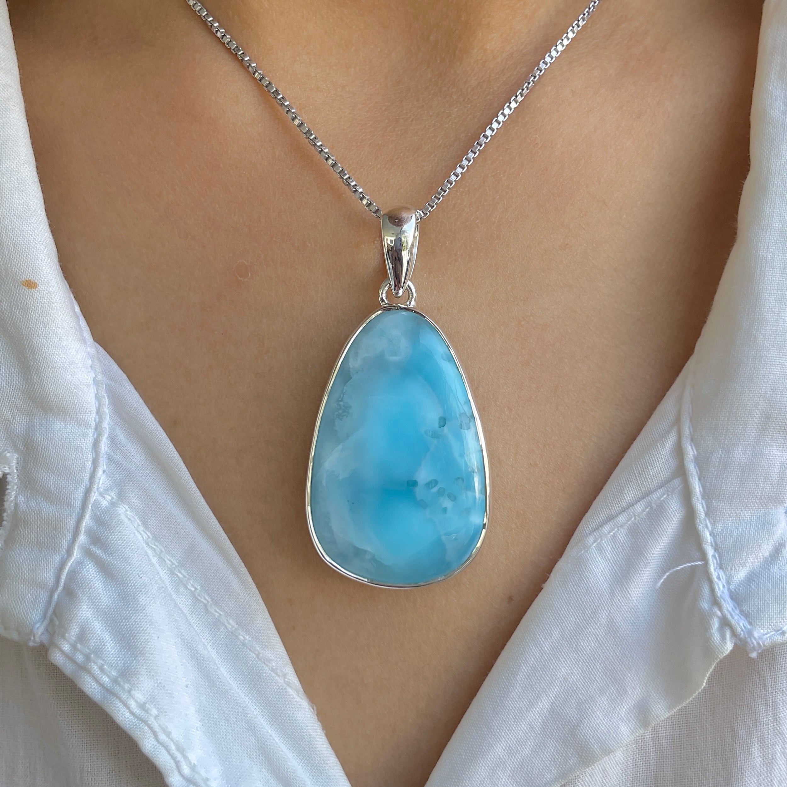 Larimar Pendant-(LAR-P-1673.)