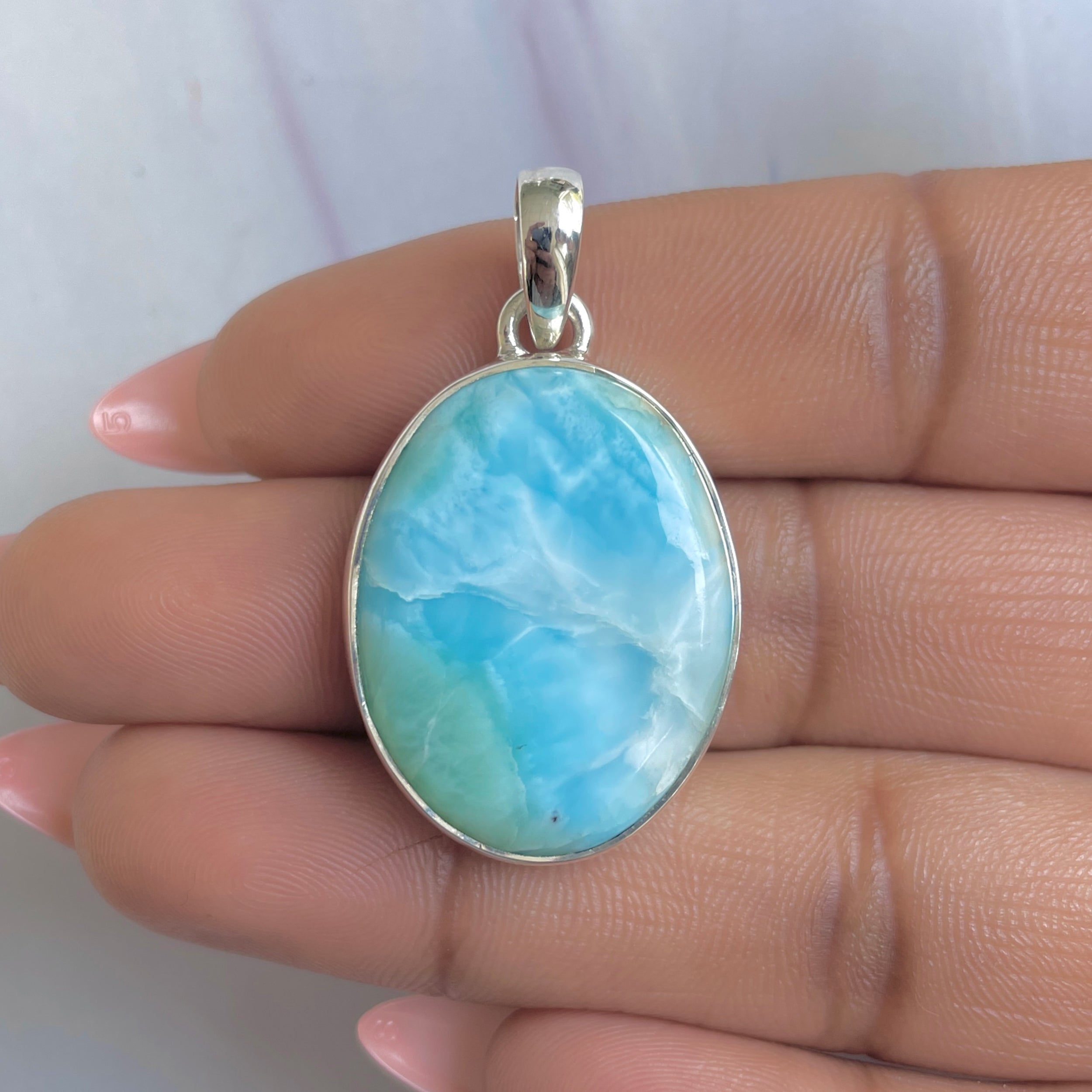 Larimar Pendant-(LAR-P-1687.)