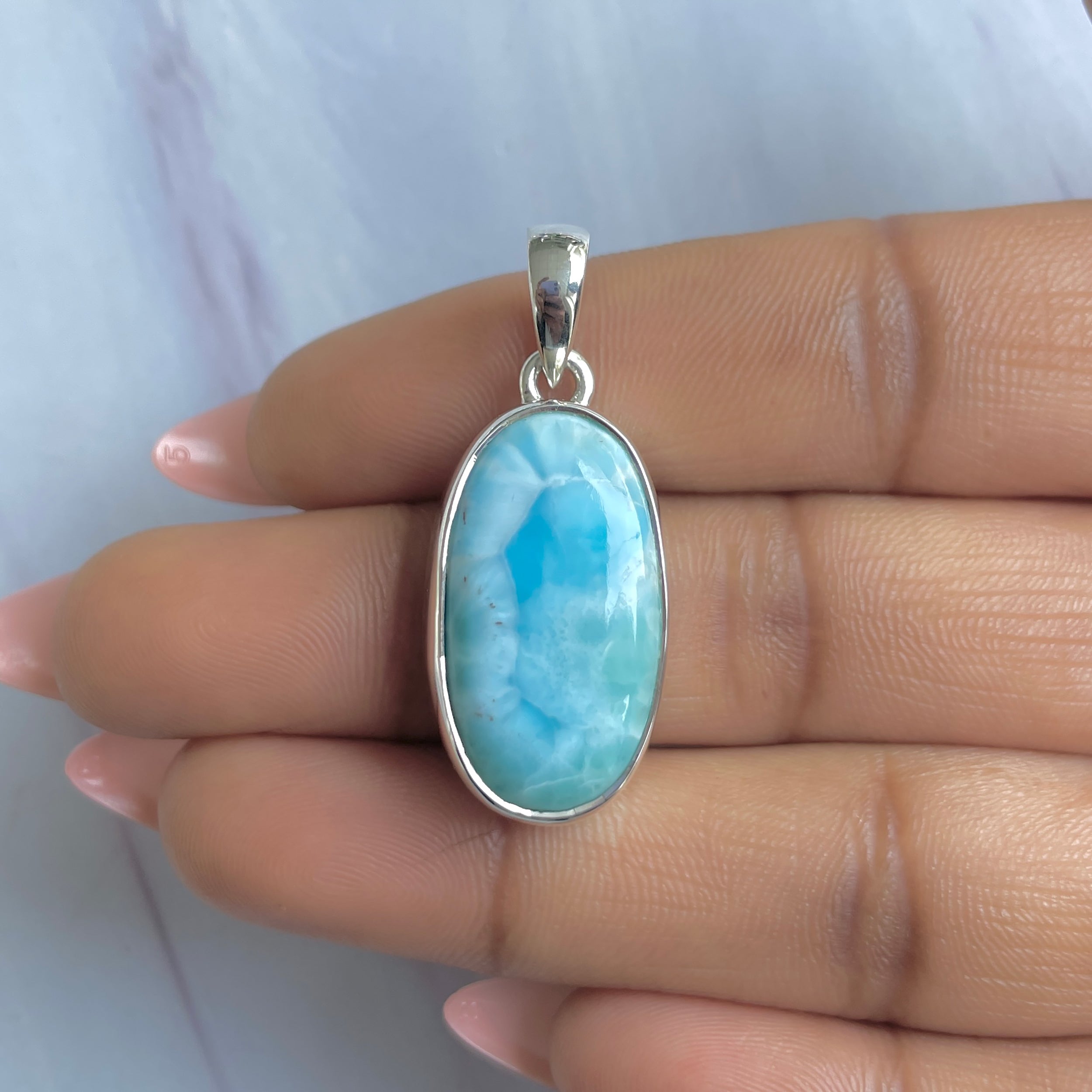 Larimar Pendant-(LAR-P-1729.)