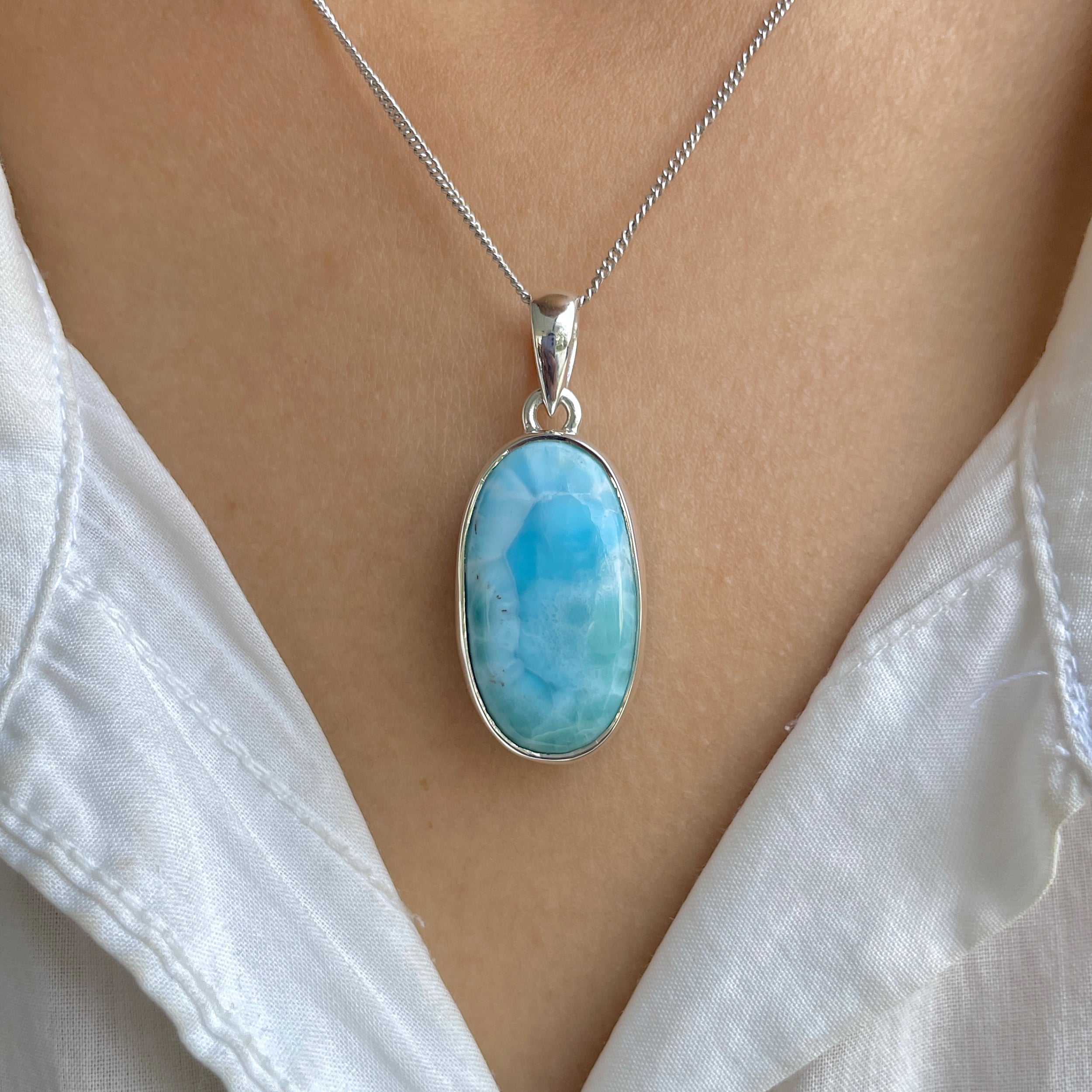 Larimar Pendant-(LAR-P-1729.)