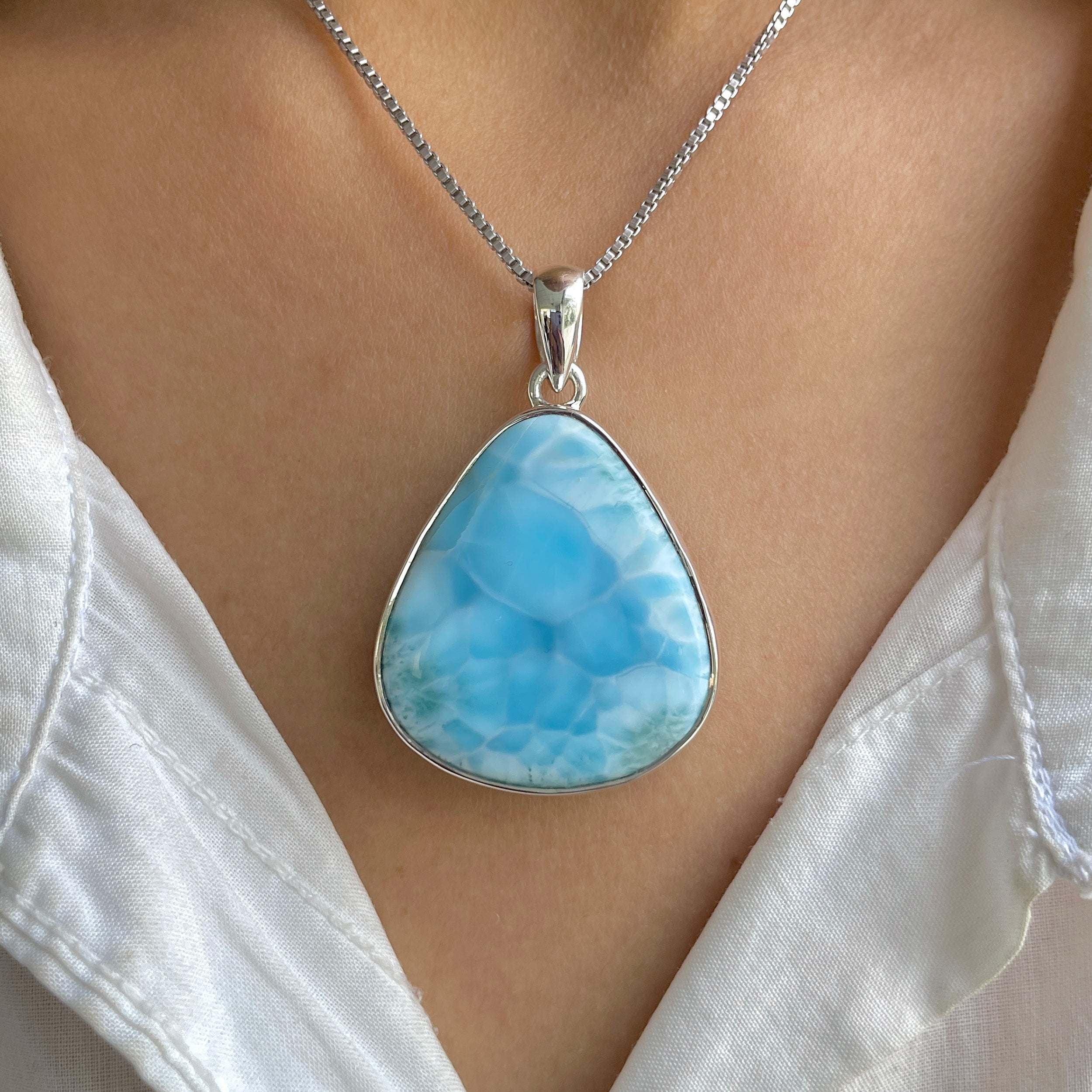 Larimar Pendant-(LAR-P-1834.)