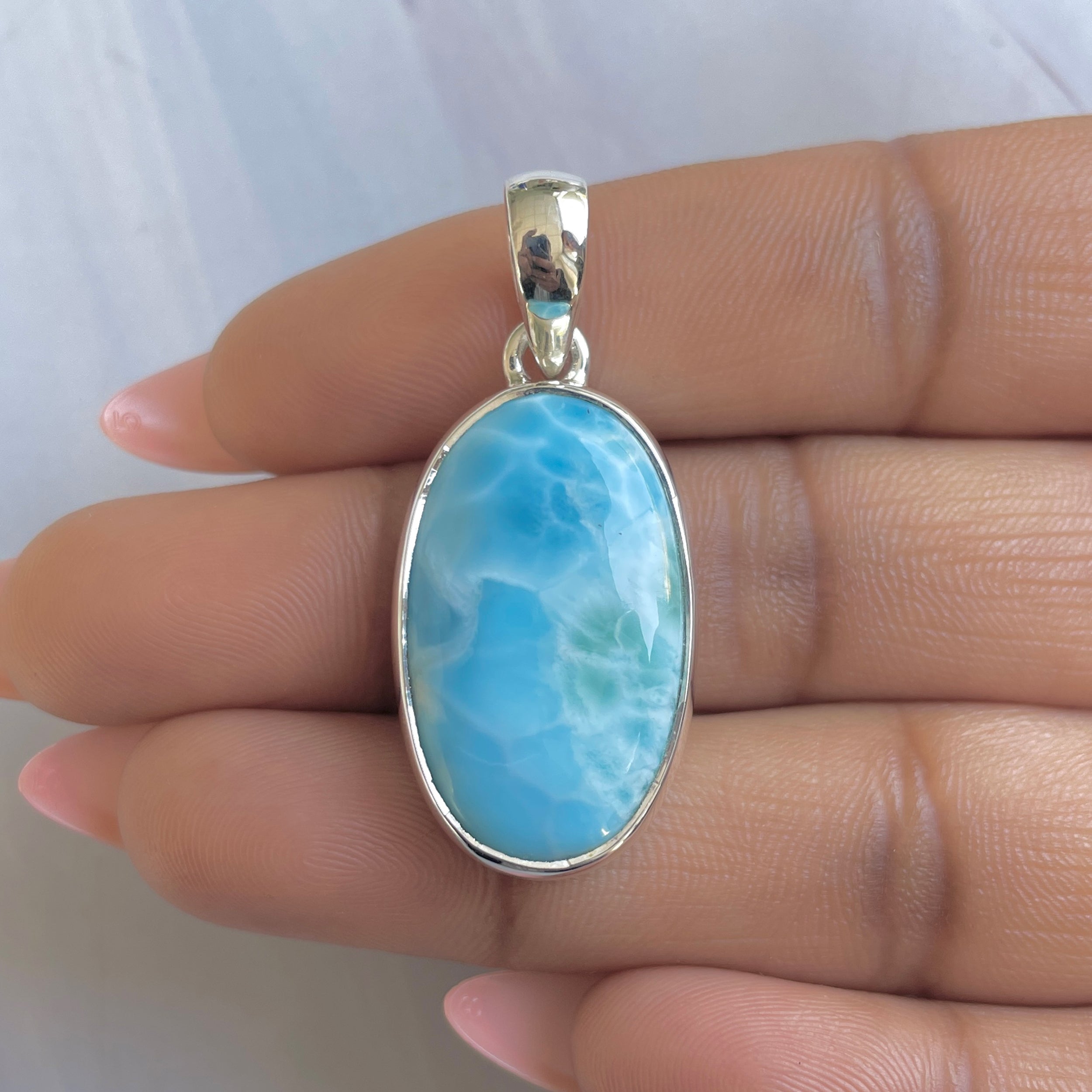 Larimar Pendant-(LAR-P-1874.)