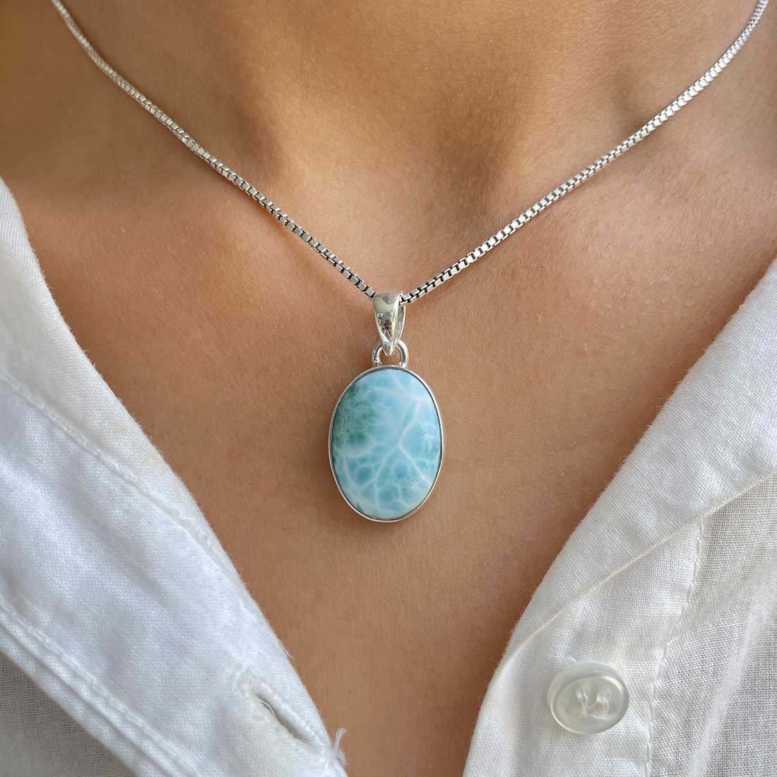 Larimar Pendant-(LAR-P-258.)