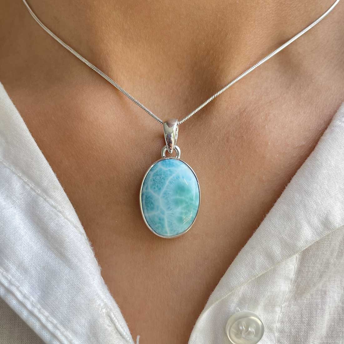Larimar Pendant-(LAR-P-319.)