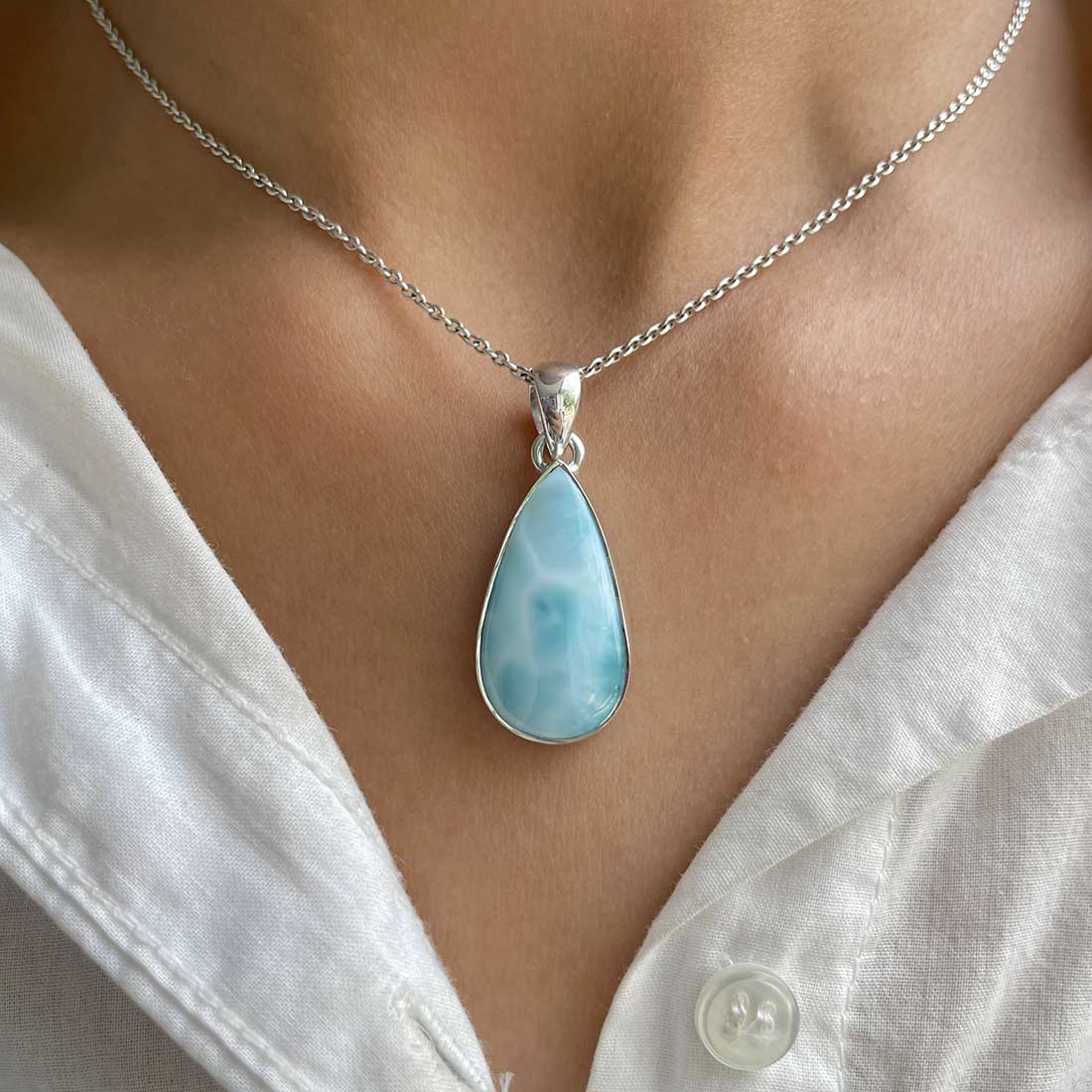 Larimar Pendant-(LAR-P-327.)