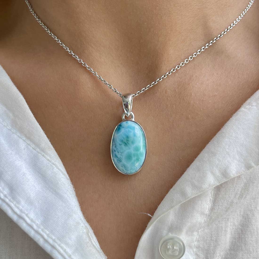 Larimar Pendant-(LAR-P-328.)