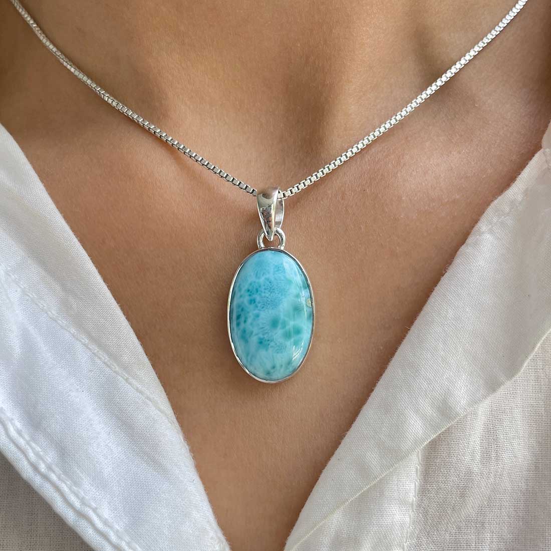 Larimar Pendant-(LAR-P-337.)