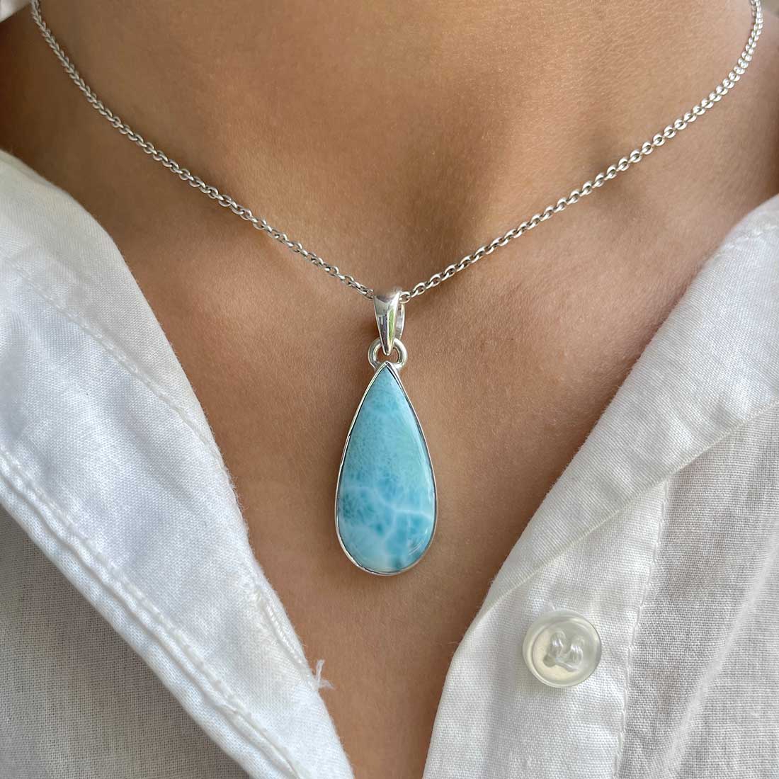 Larimar Pendant-(LAR-P-338.)