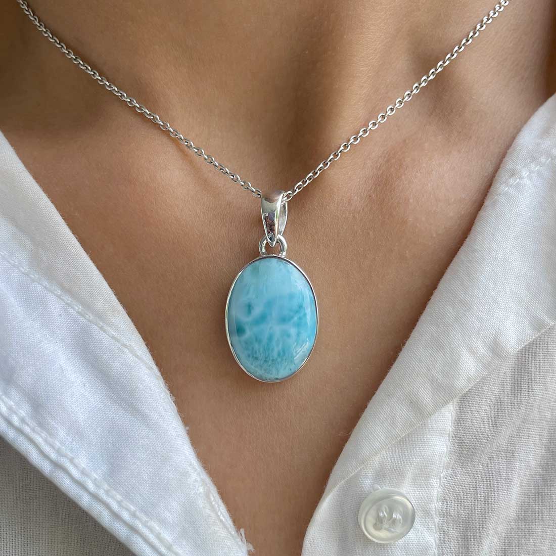 Larimar Pendant-(LAR-P-345.)