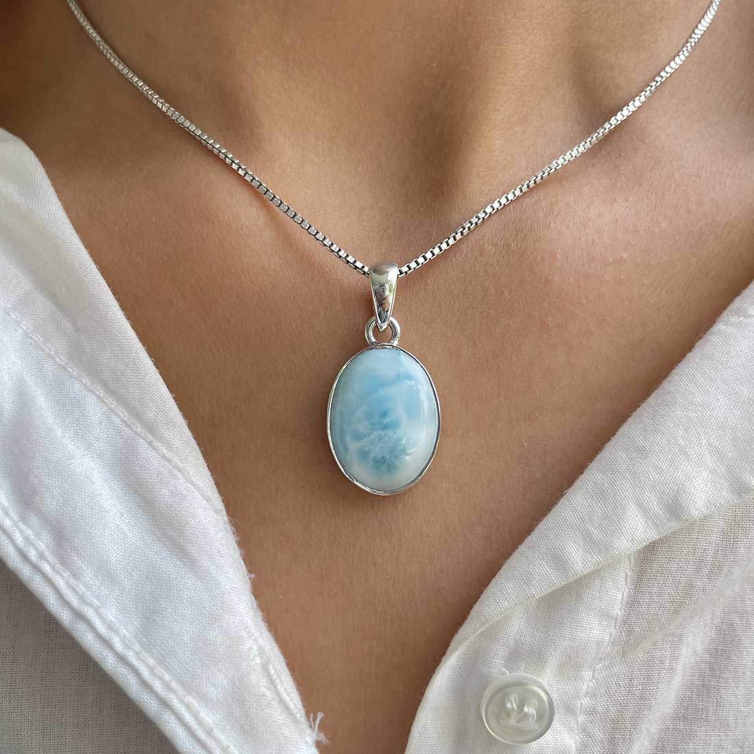 Larimar Pendant-(LAR-P-349.)