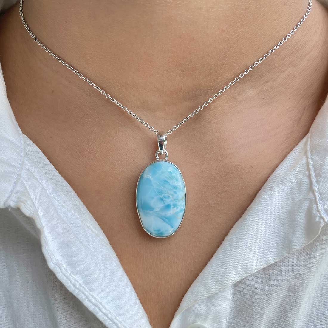 Larimar Pendant-(LAR-P-353.)