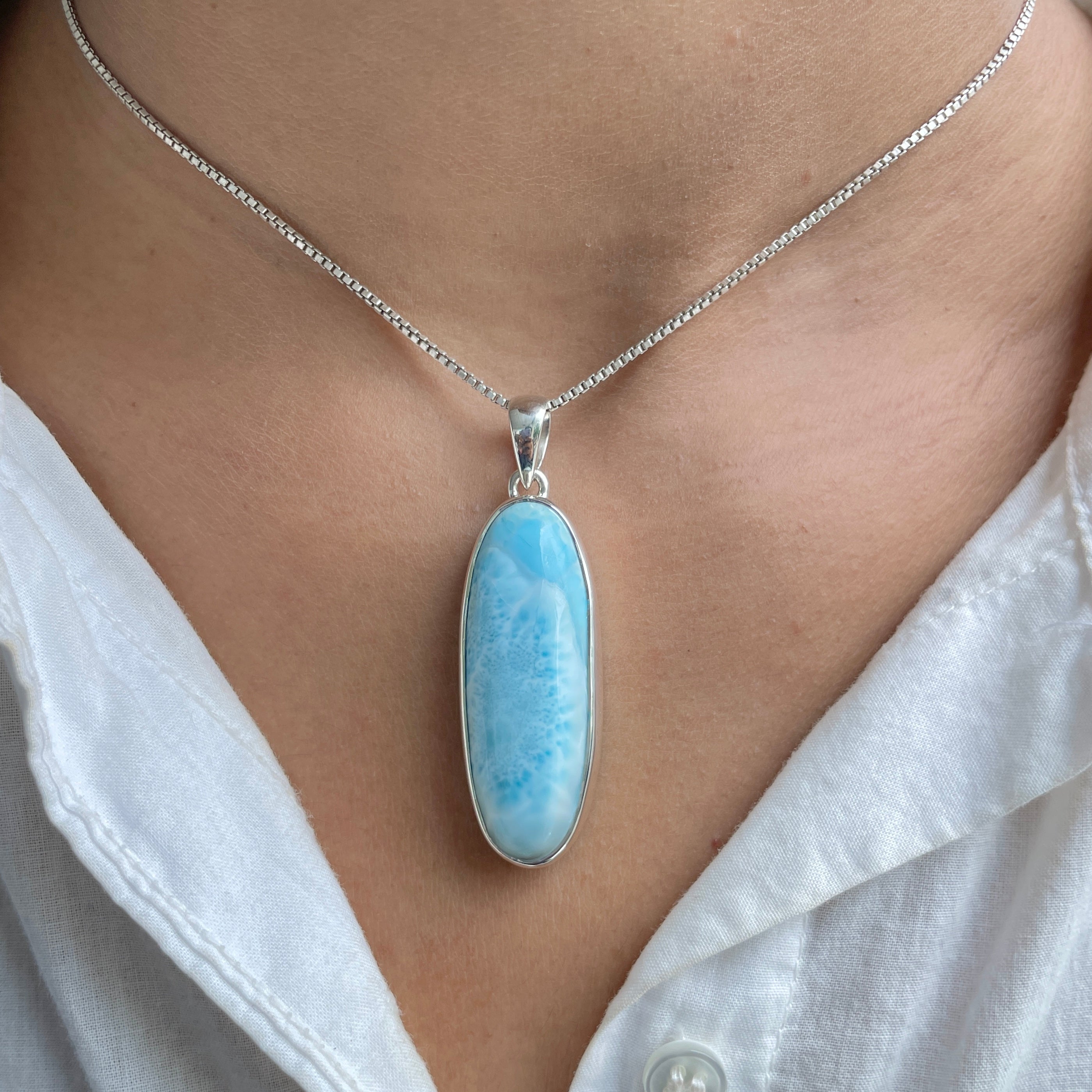 Larimar Pendant-(LAR-P-370.)