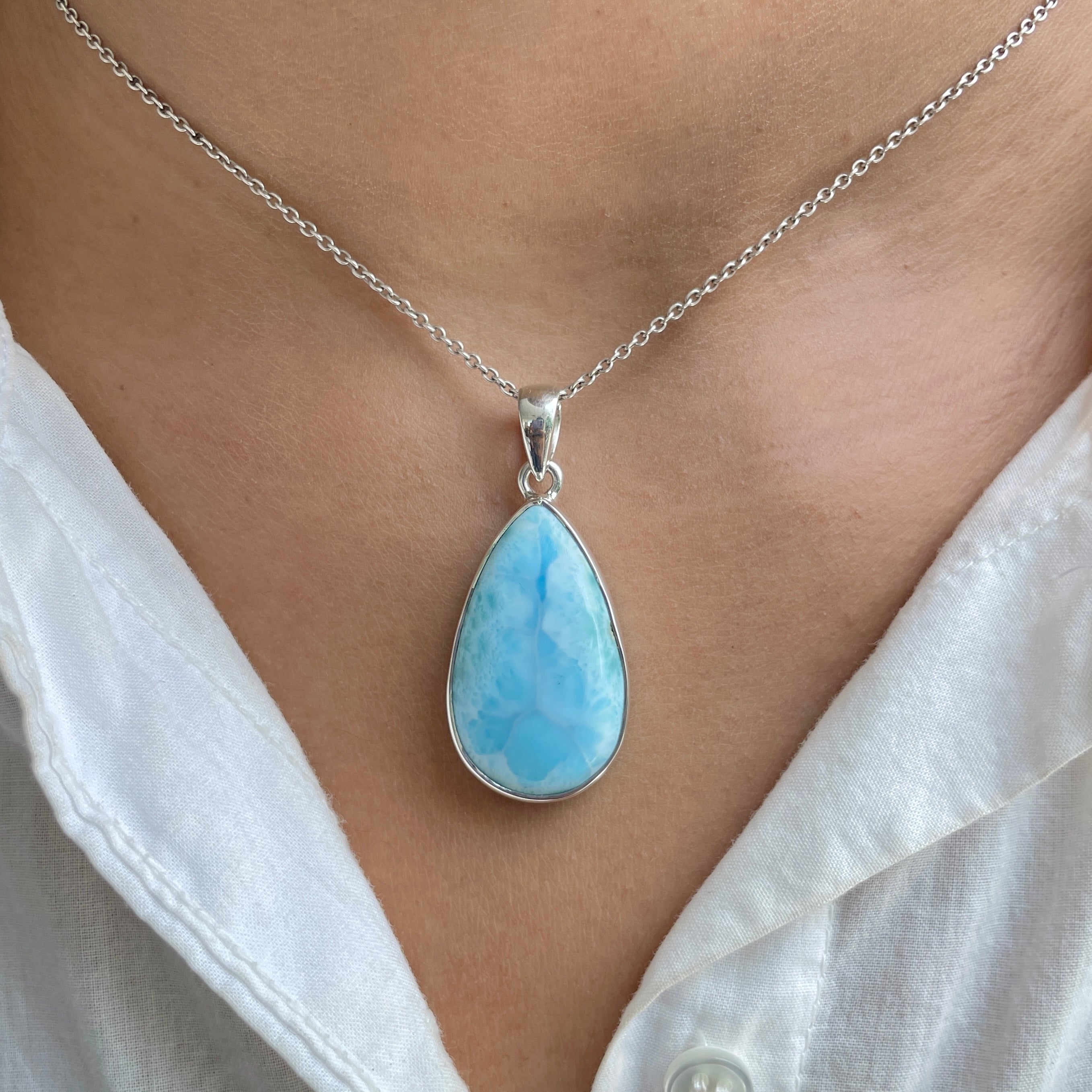 Larimar Pendant-(LAR-P-371.)