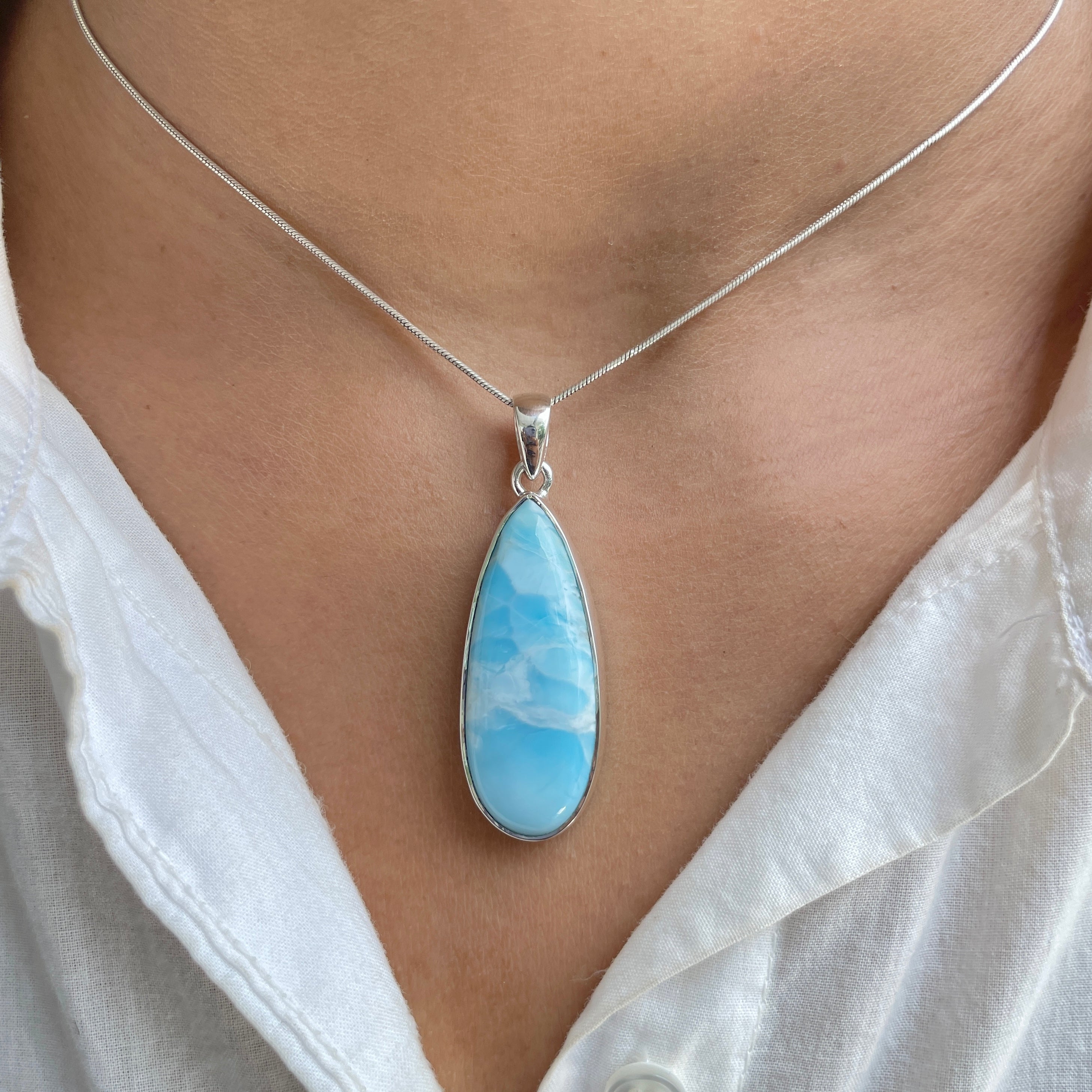 Larimar Pendant-(LAR-P-373.)