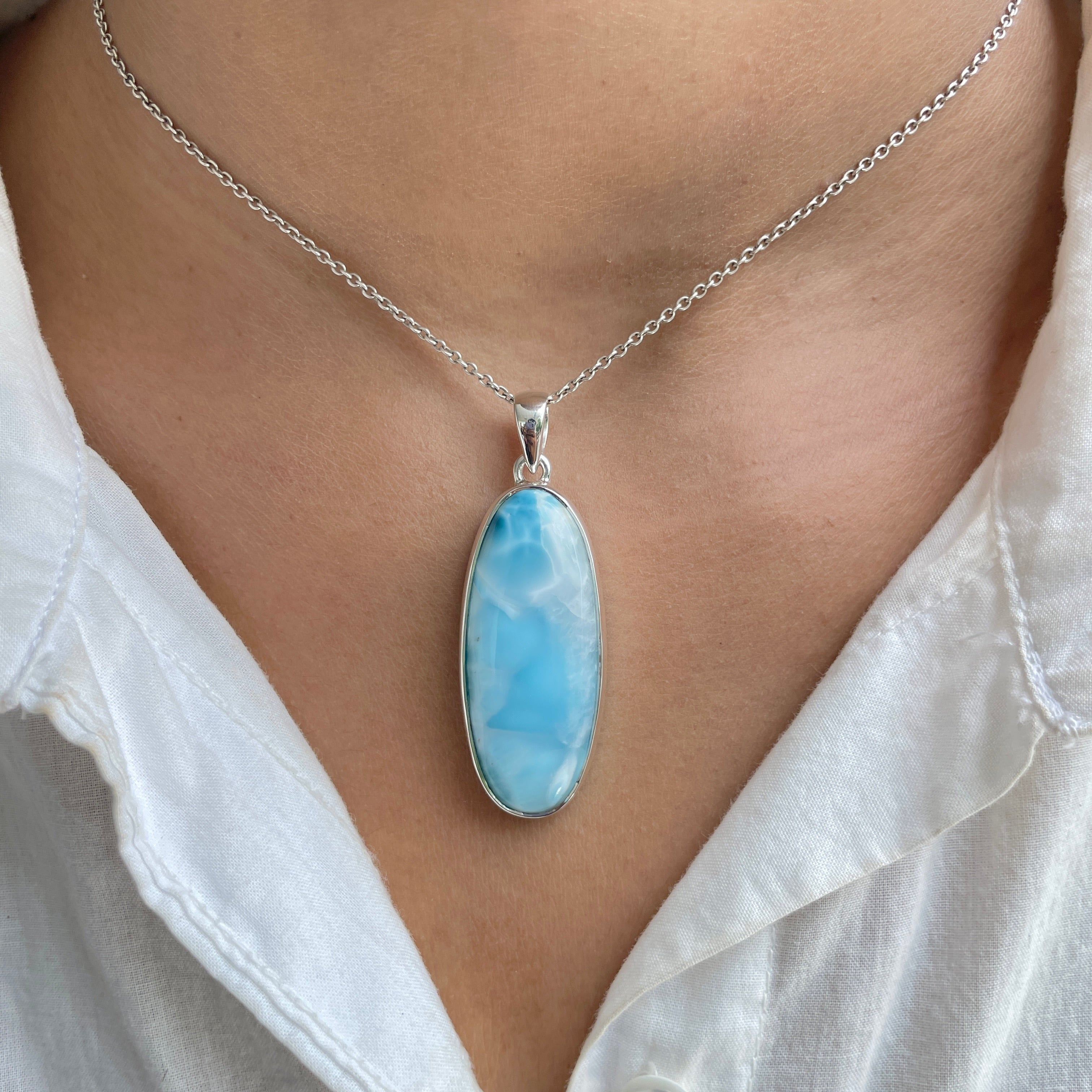 Larimar Pendant-(LAR-P-374.)