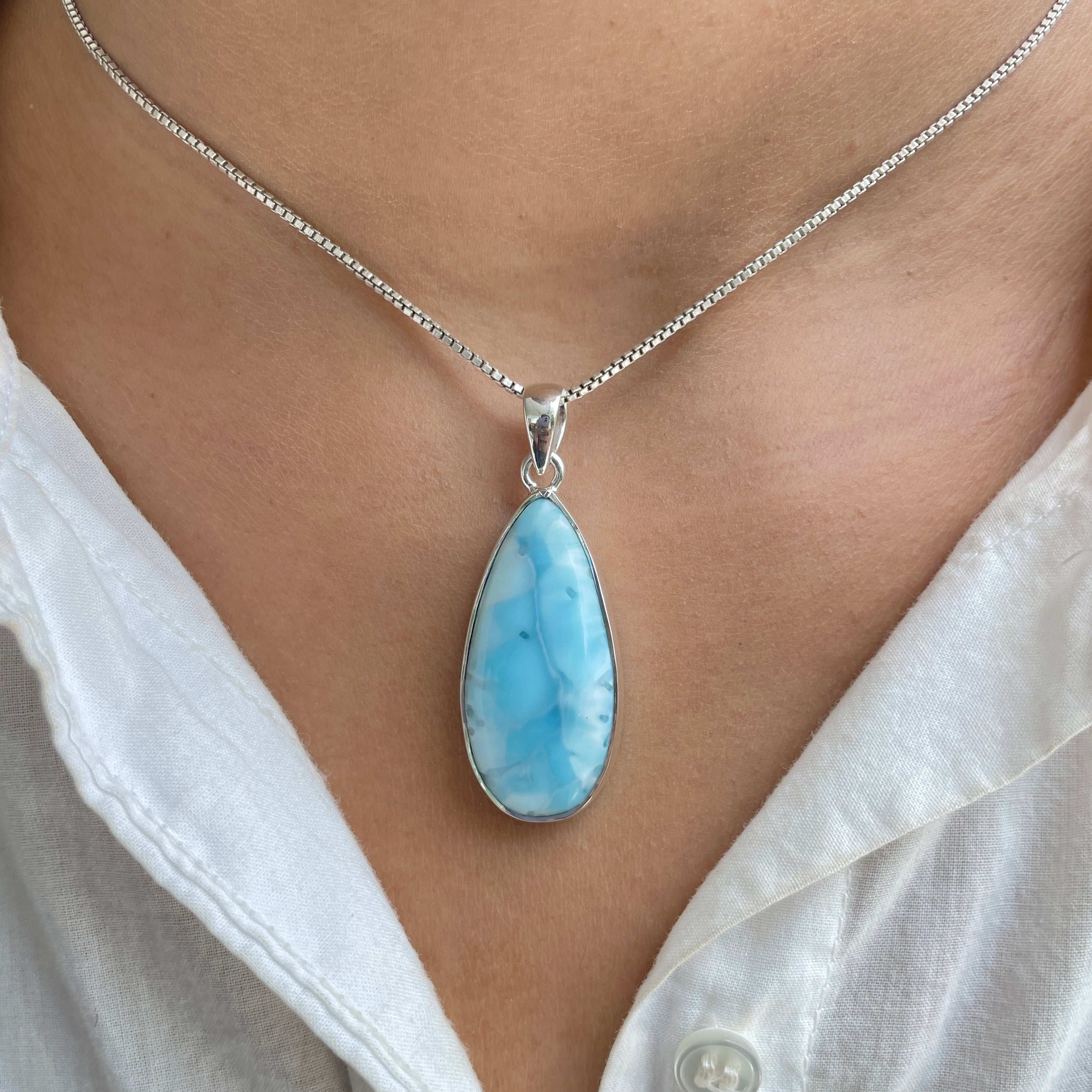 Larimar Pendant-(LAR-P-375.)