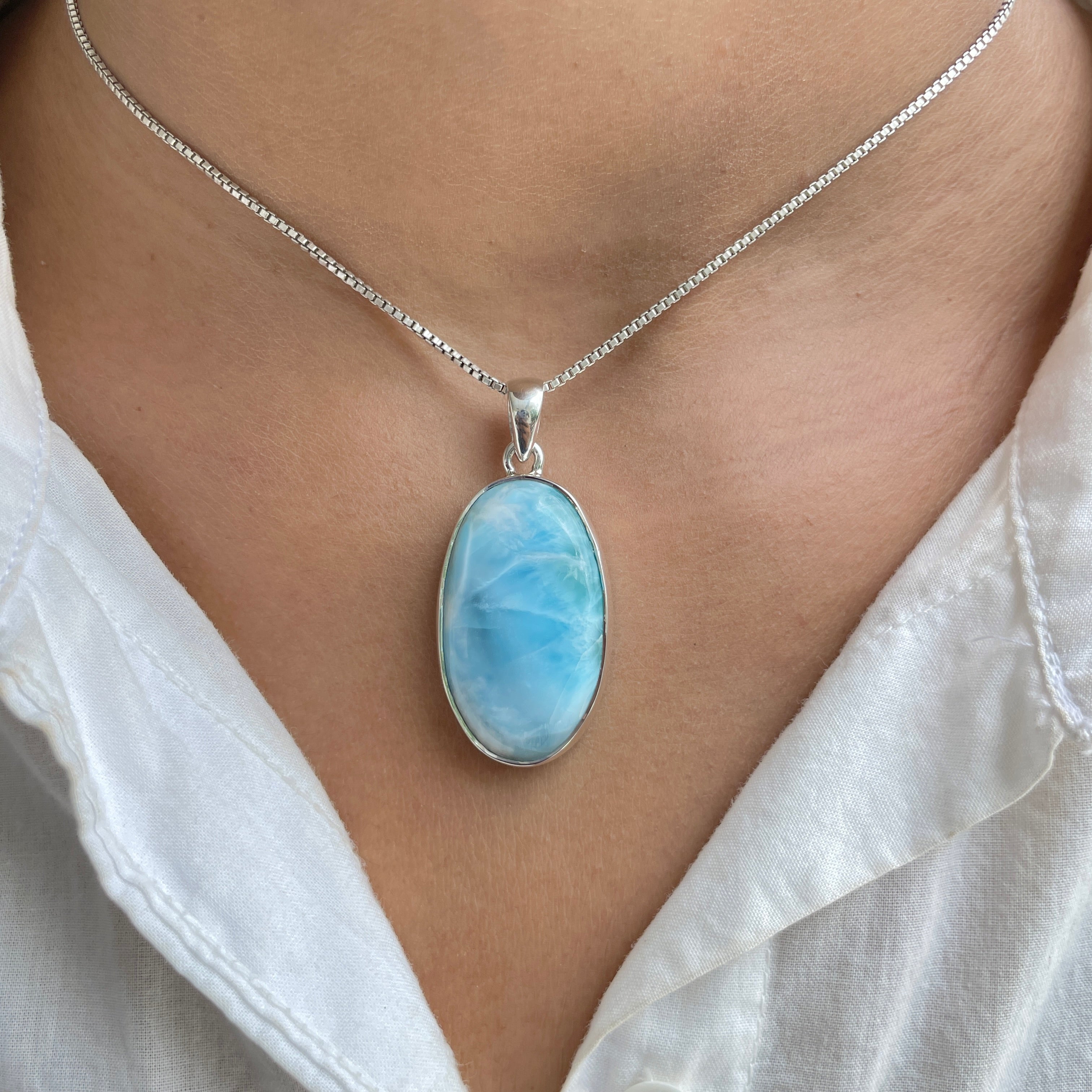 Larimar Pendant-(LAR-P-376.)