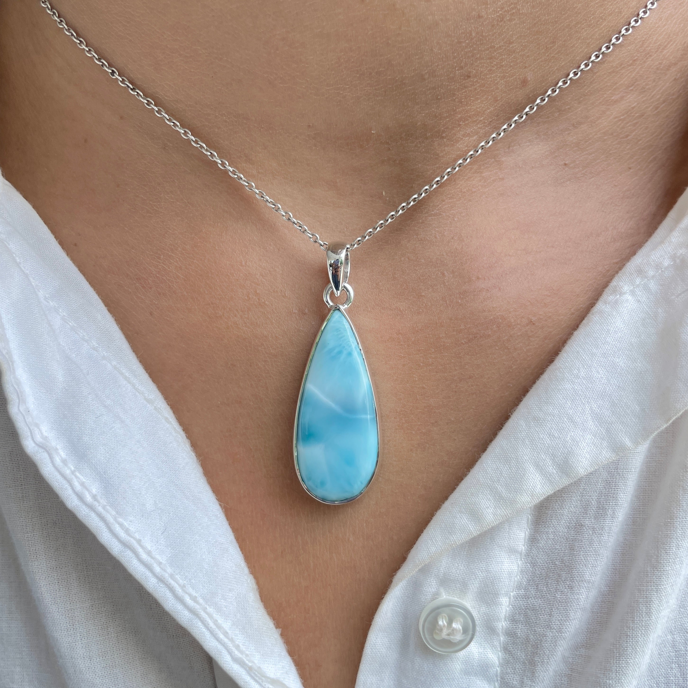 Larimar Pendant-(LAR-P-379.)