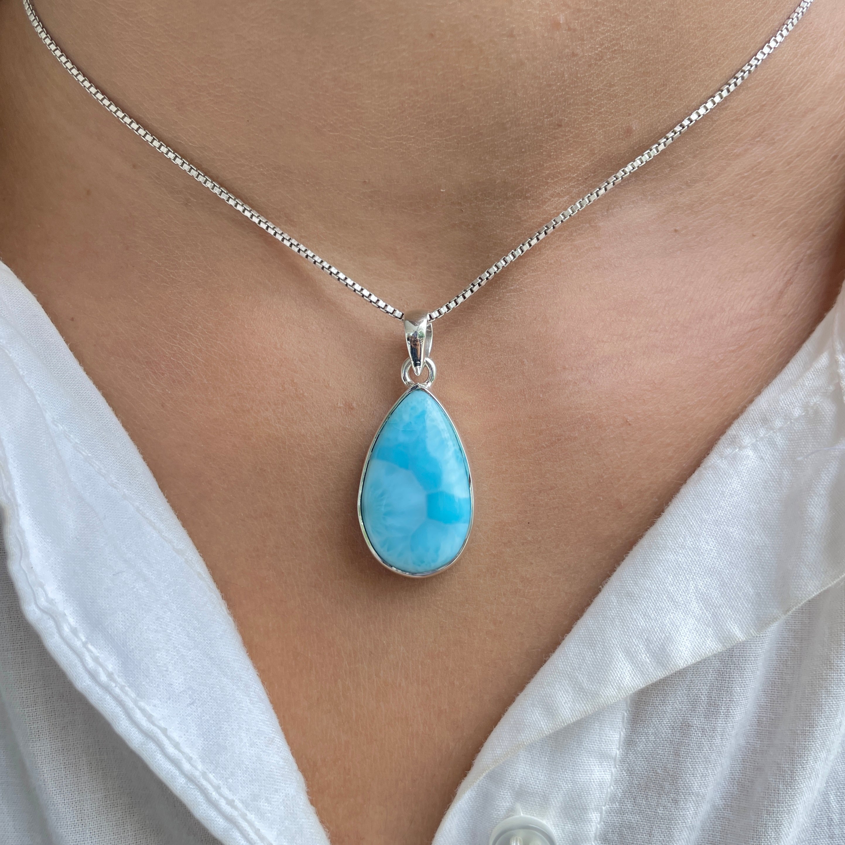 Larimar Pendant-(LAR-P-380.)