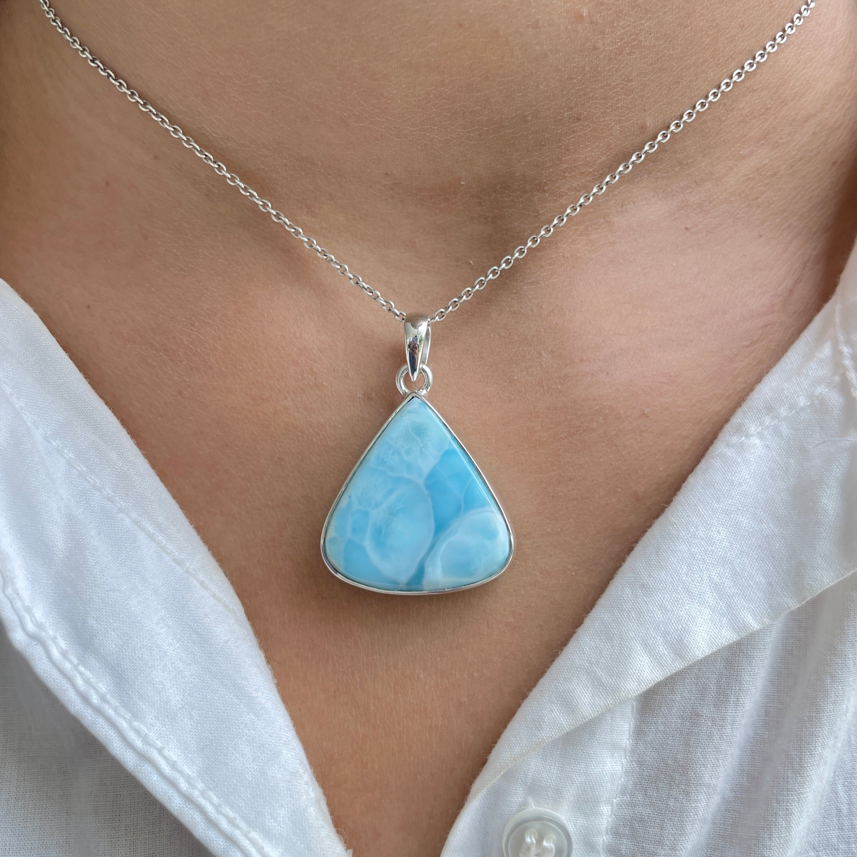 Larimar Pendant-(LAR-P-383.)