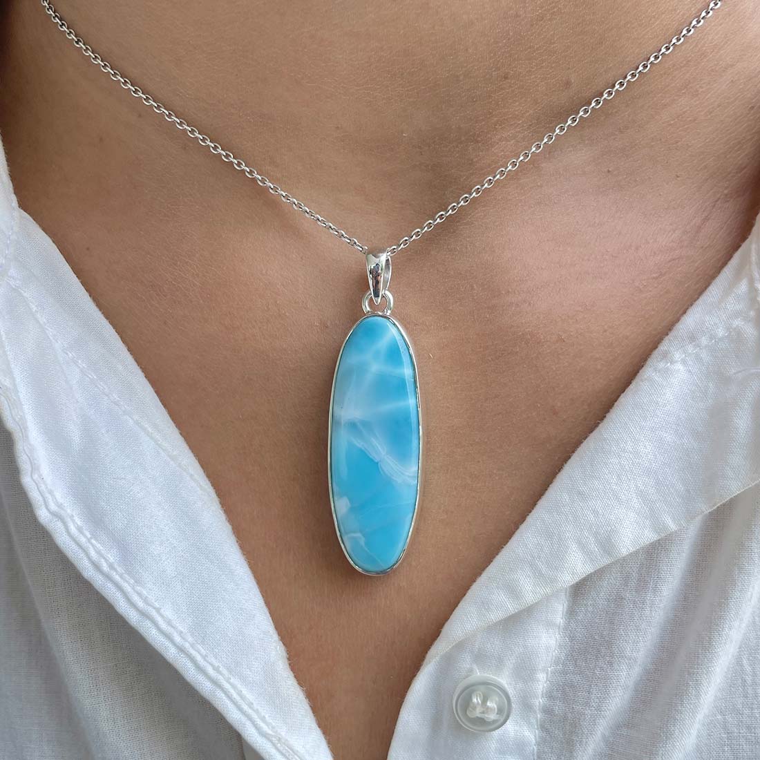 Larimar Pendant-(LAR-P-384.)