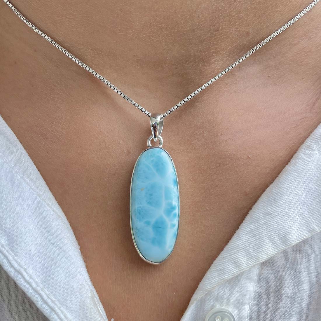 Larimar Pendant-(LAR-P-385.)
