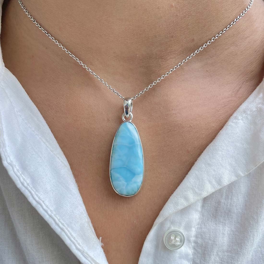 Larimar Pendant-(LAR-P-386.)