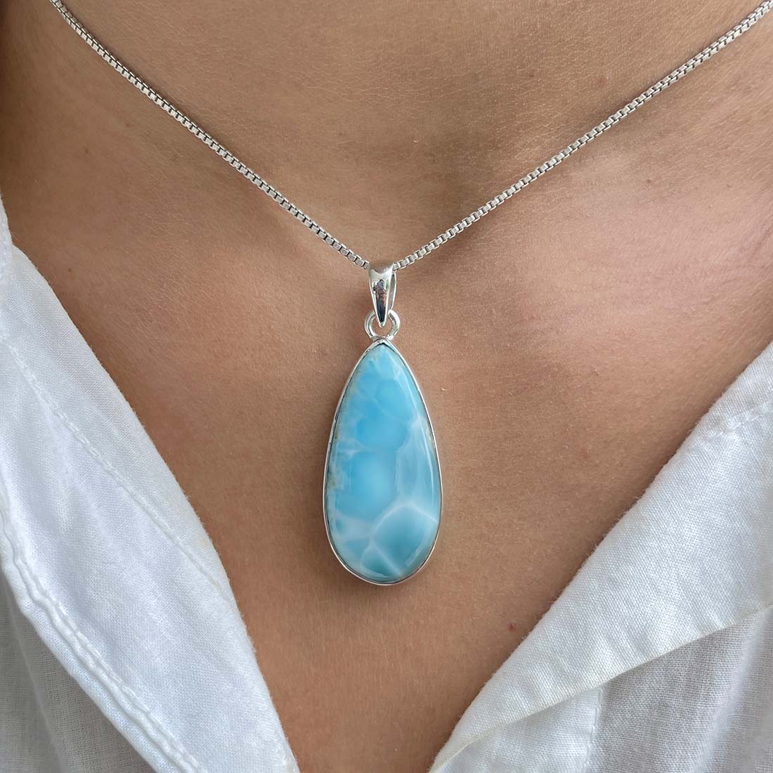 Larimar Pendant-(LAR-P-387.)