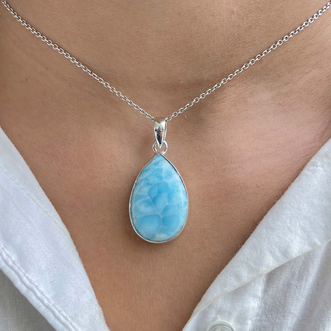 Larimar Pendant-(LAR-P-390.)