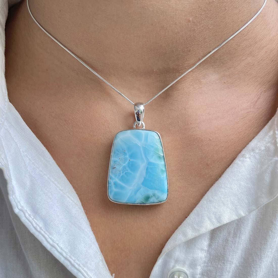 Larimar Pendant-(LAR-P-393.)